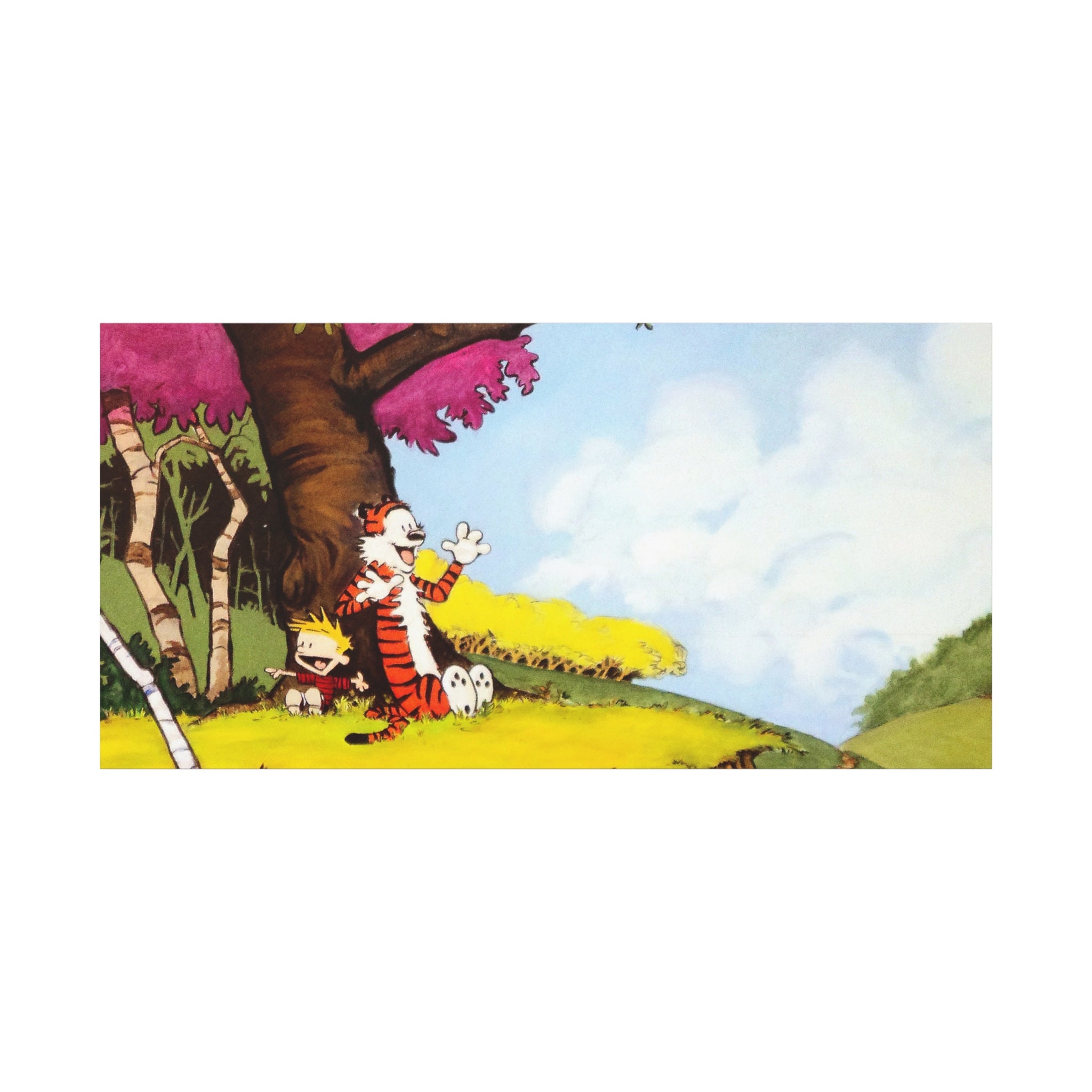 Calvin and Hobbes Canvas Wall Art - Nostalgic Comic Strip Poster for Kids Room & Nursery Room Decor - Adventure Theme Print
