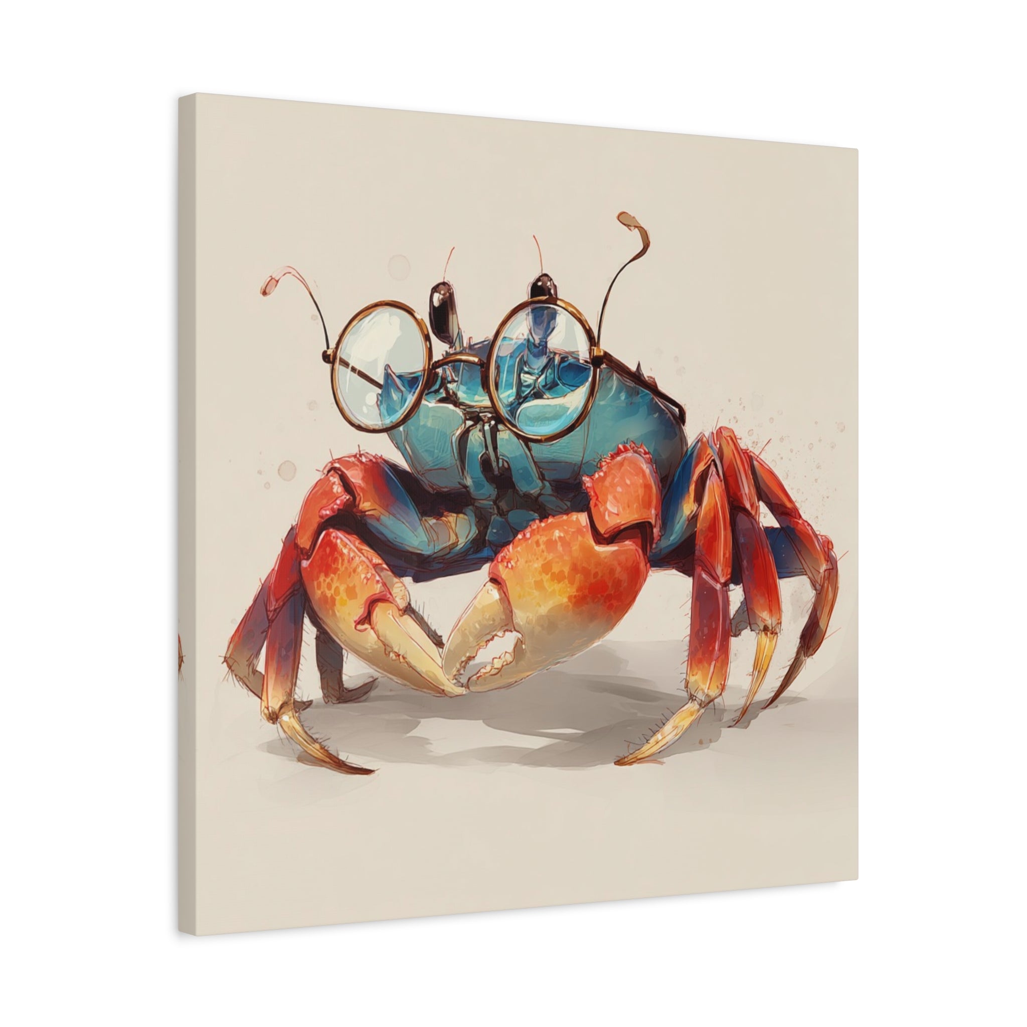 whimsical-geek-crab-art-canvas-quirky-home-decor-for-beach-lovers-canvas-wall-art
