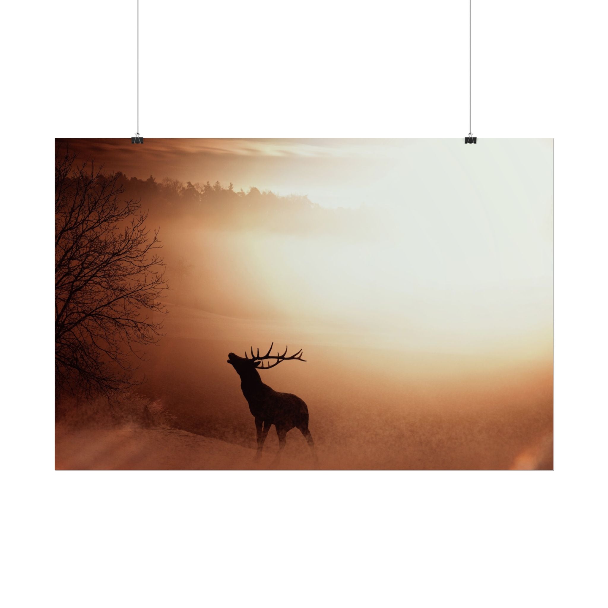 poster-print-elk-in-forest-sunset-scenery-nature-home-decor-animal-wall-art-wildlife-decor-farmhouse-wall-art-elk-prints-post