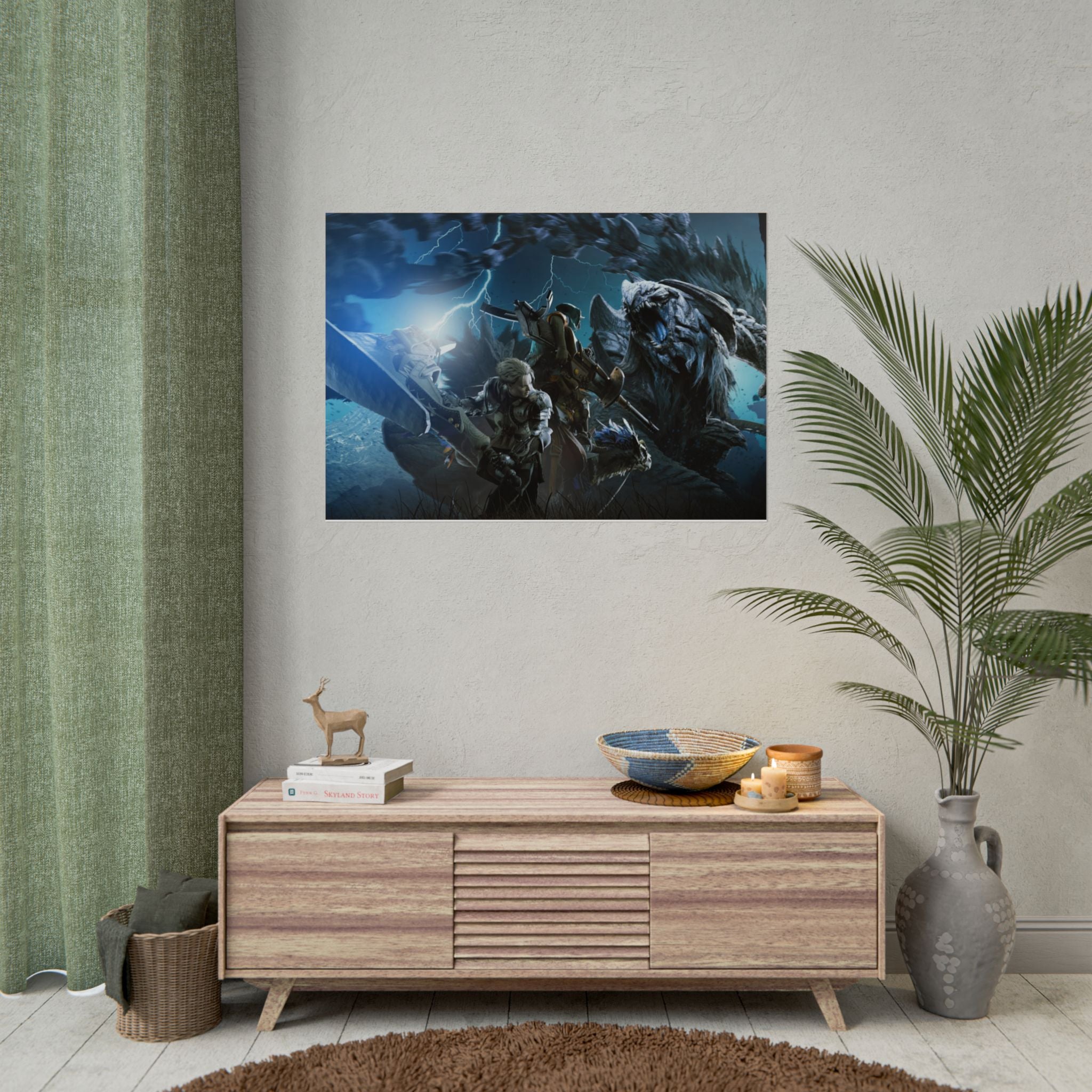 monster-hunter-poster-wall-art-matte-print-home-decor-gaming-poster-art-gamer-gift-video-game-art-hunter-fan