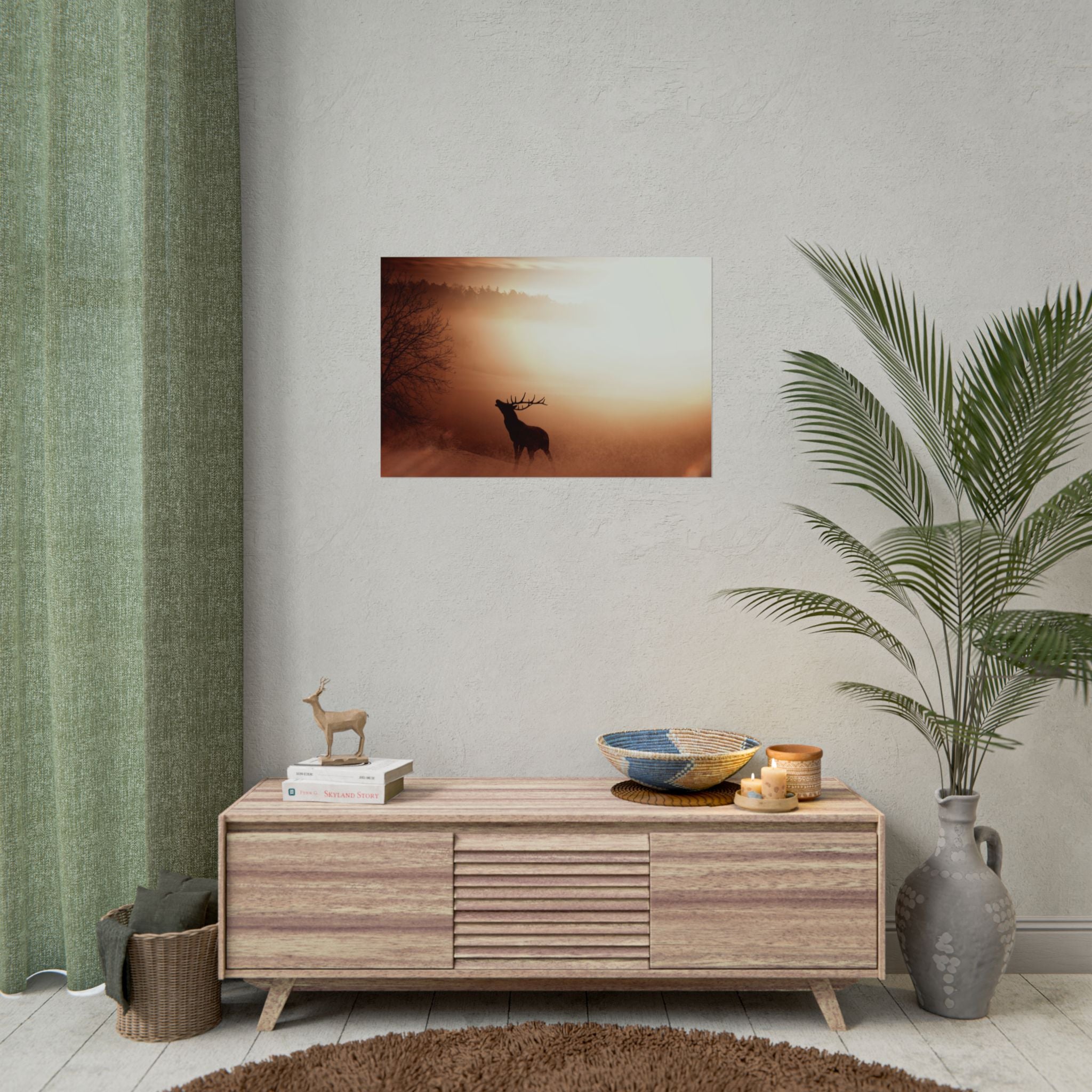 poster-print-elk-in-forest-sunset-scenery-nature-home-decor-animal-wall-art-wildlife-decor-farmhouse-wall-art-elk-prints-post