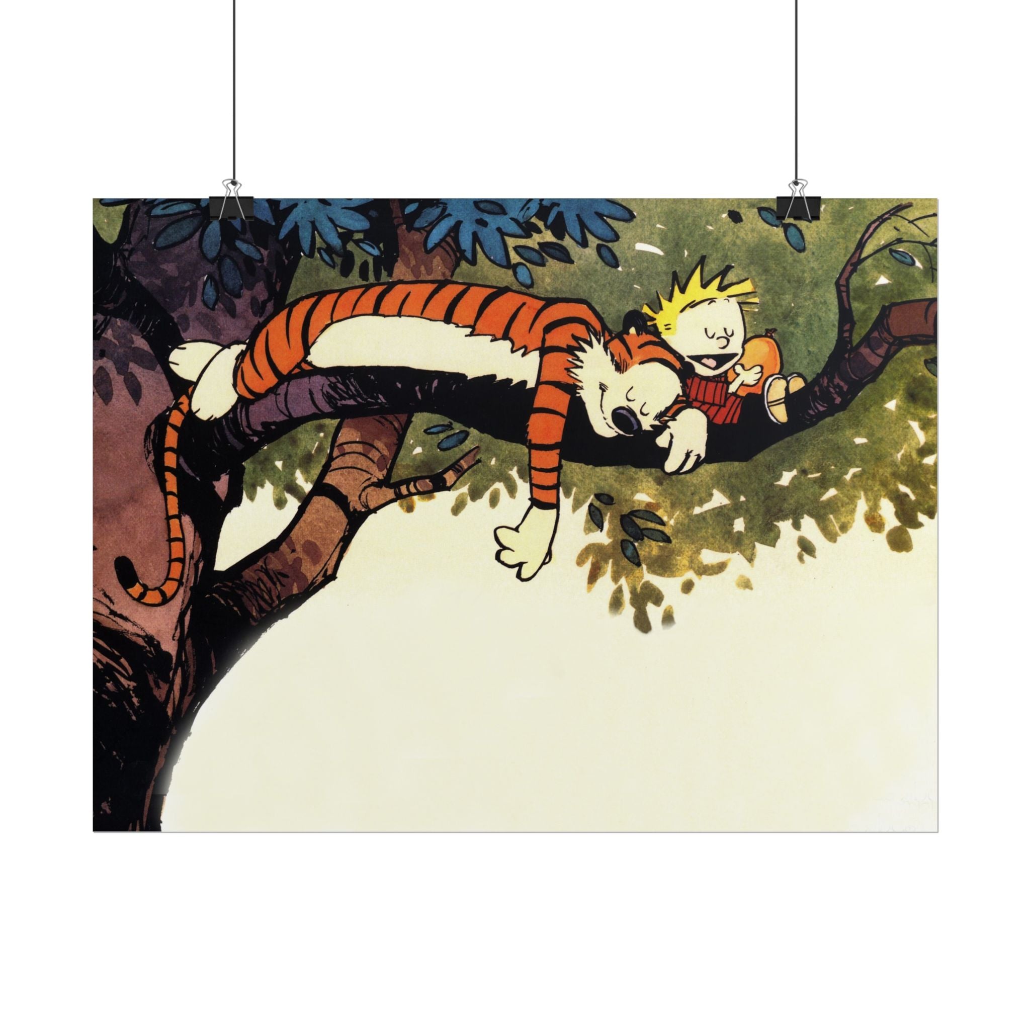 Calvin and Hobbes Poster Wall Art - Nostalgic Cartoon Wall Decor - Unique Birthday Gift for Fans - Timeless Comic Book Art