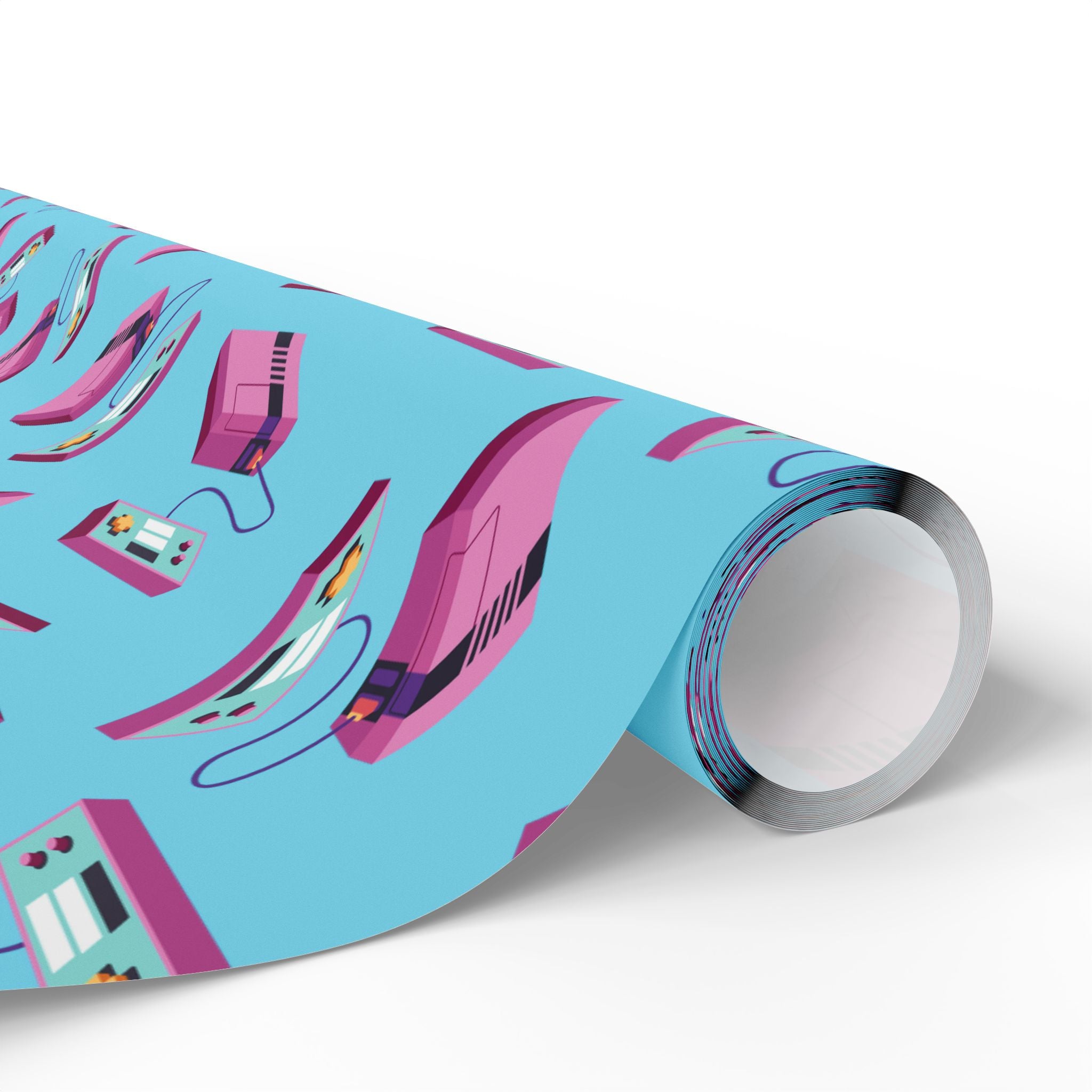 gamer-wrapping-papers-gaming-console-retro-game-gift-wrap-video-game-themed-decoration-geeky-christmas-present-wrap-unique-bi