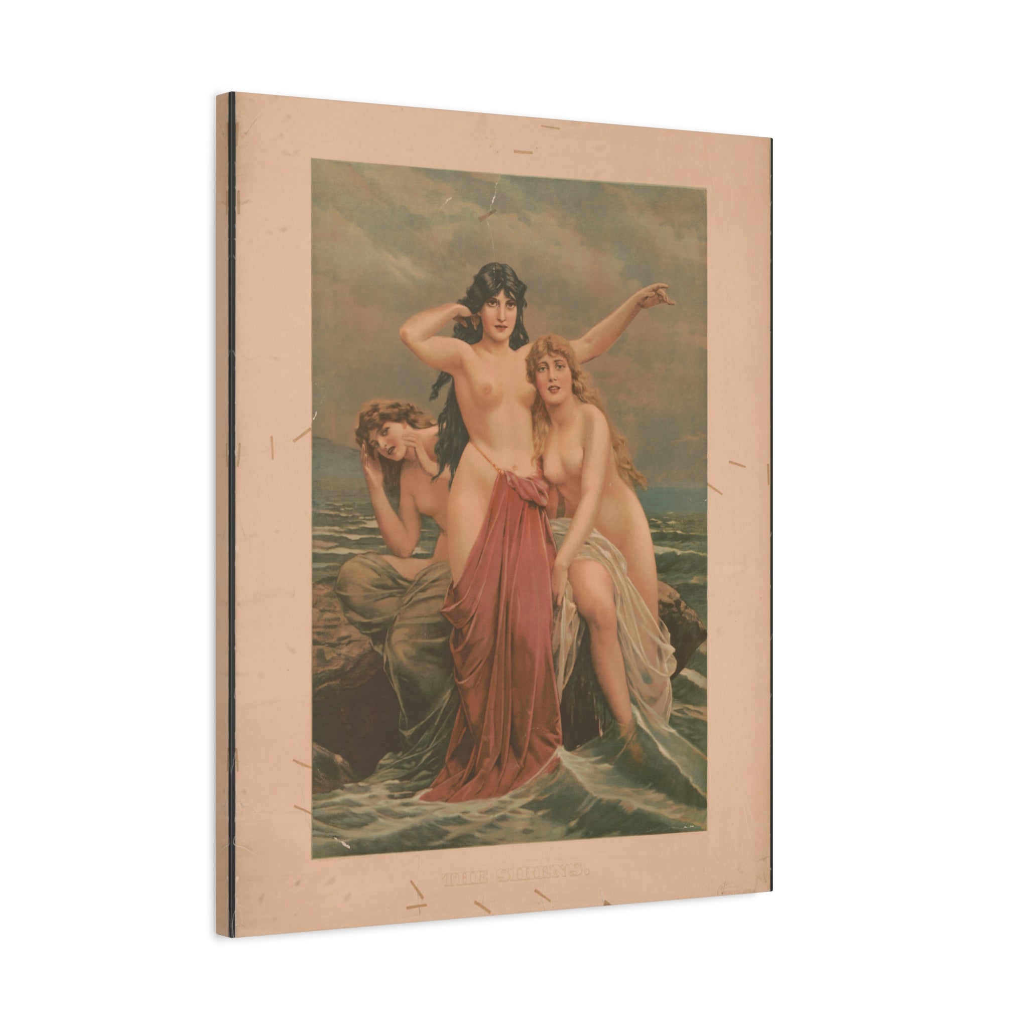 canvas-print-the-sirens-vintage-poster-woman-illustration-wall-decor-mythology-art-retro-sirens-picture-gift-for-mythology-lo