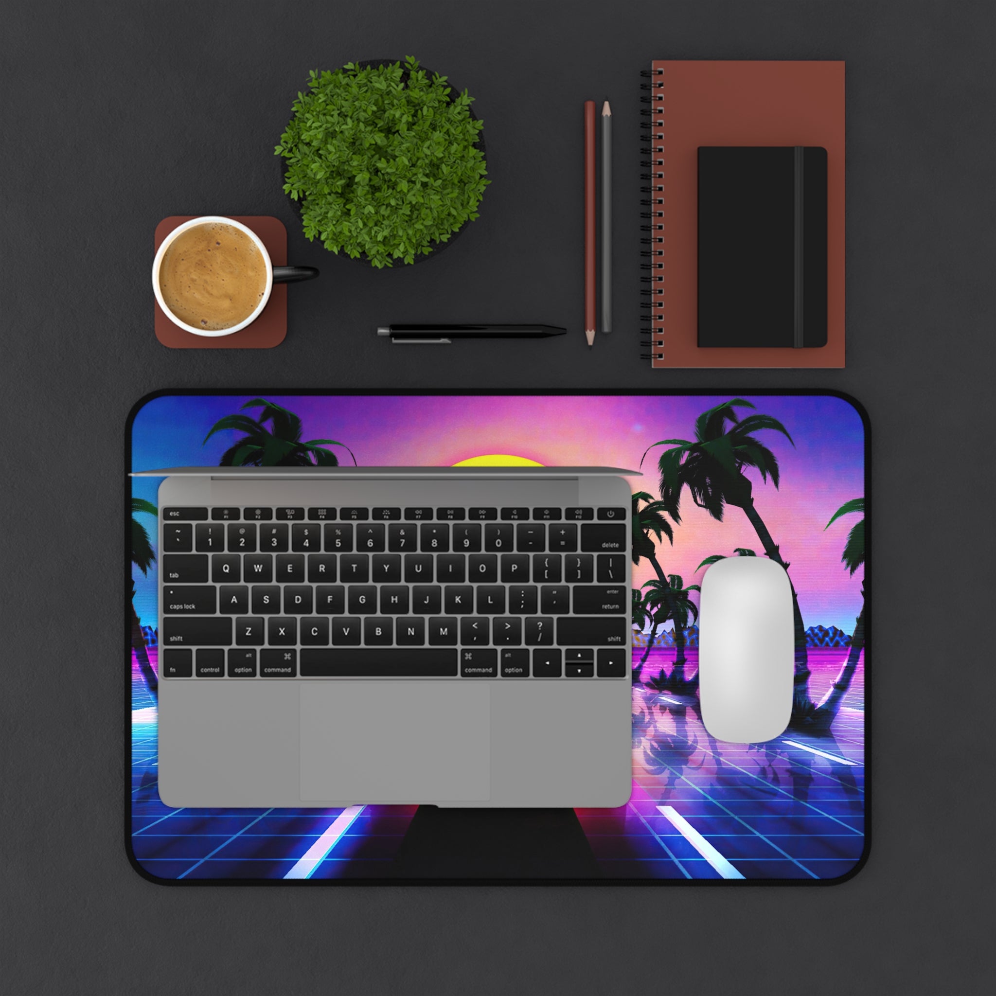 sports-car-sci-fi-palm-tree-vaporwave-mouse-pad-retrowave-city-desk-mat-neon-synthwave-desk-pad-vaporwave-neon-colors