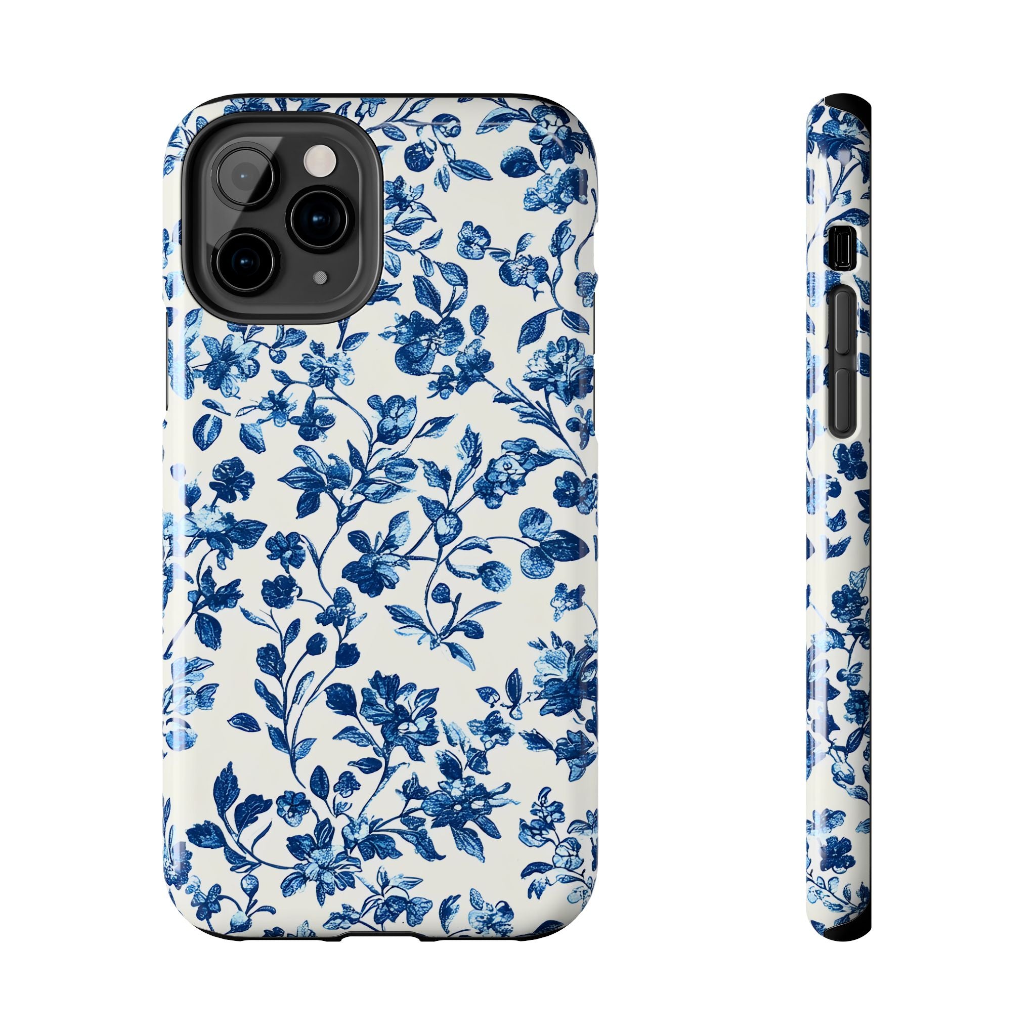 french-toile-floral-tough-phone-case-blue-phone-cover-protective-iphone-case-hard-shell-cellphone-case-vintage-design-phone-c