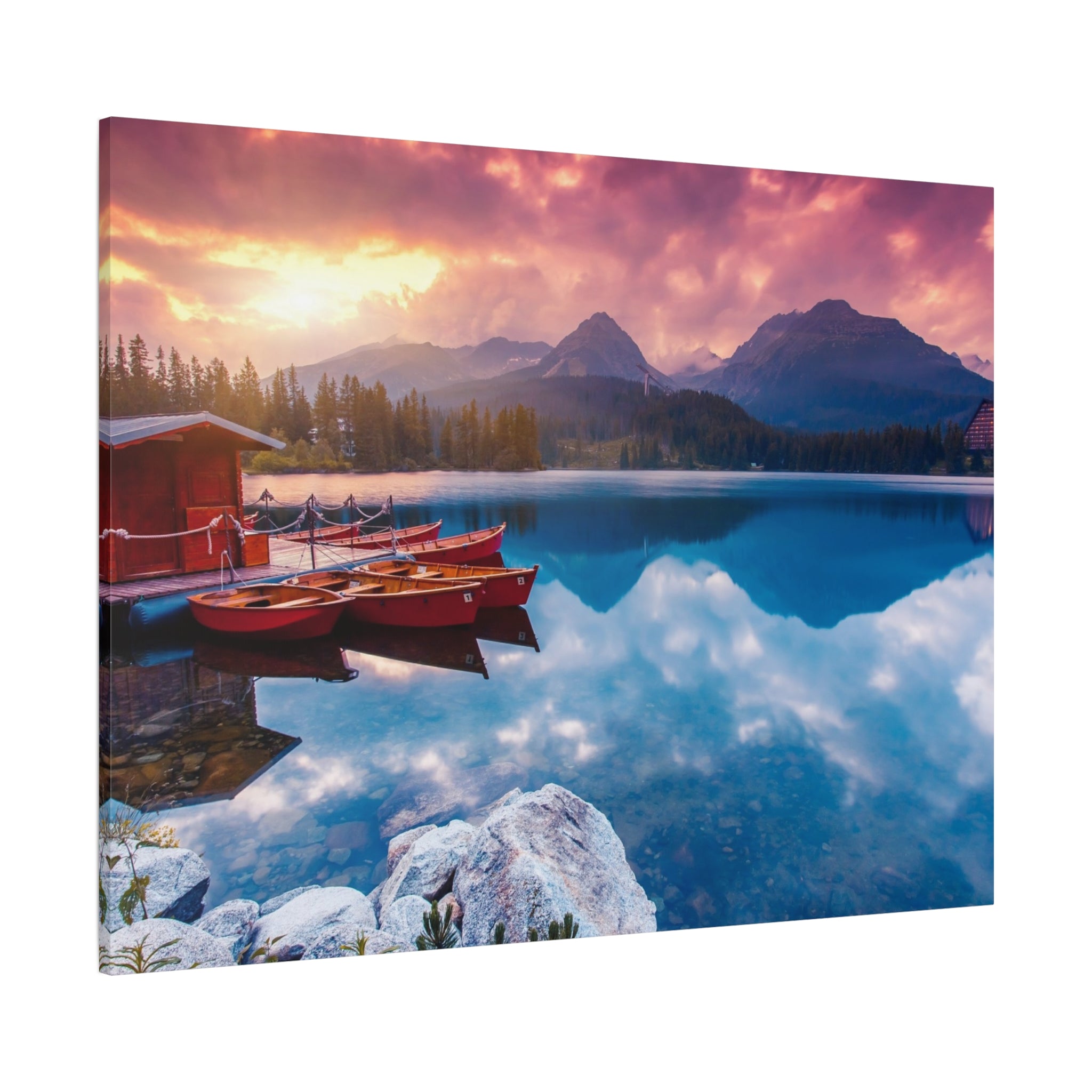 canvas-print-nature-sunrise-wall-art-lake-mountain-scenery-decor-stretched-matte-canvas-mountain-decor-home-decor-nature-wall