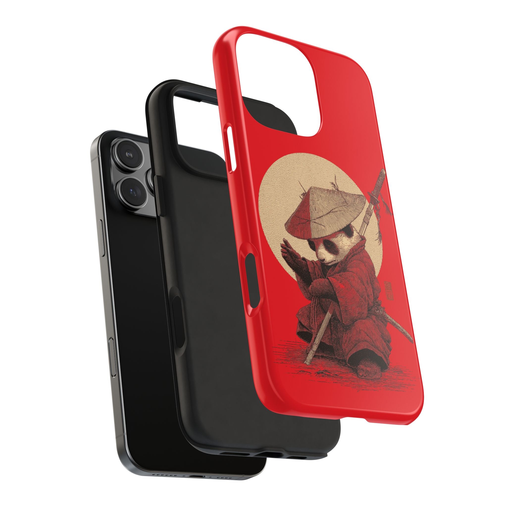 japanese-samurai-panda-iphone-tough-case-kawaii-animal-phone-cover-protective-phone-cover-japandi-art-iphone-case
