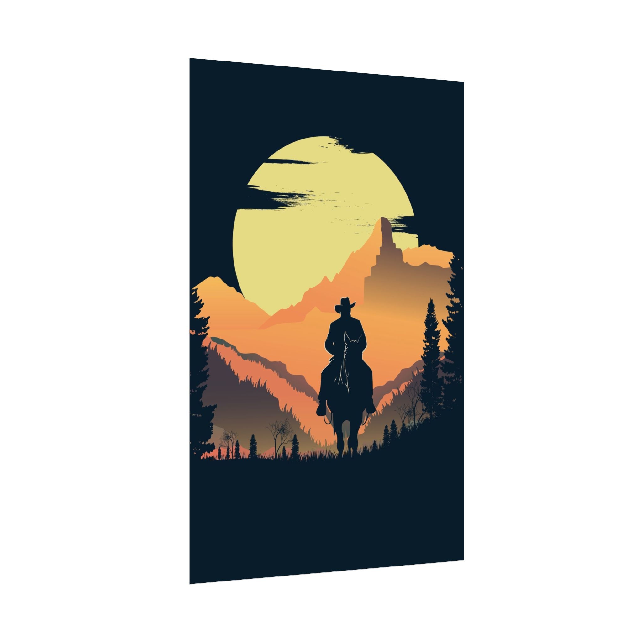 cowboy-western-poster-wall-decor-poster-print-rustic-southwestern-home-decoration-texas-desert-landscape-farmhouse-decor