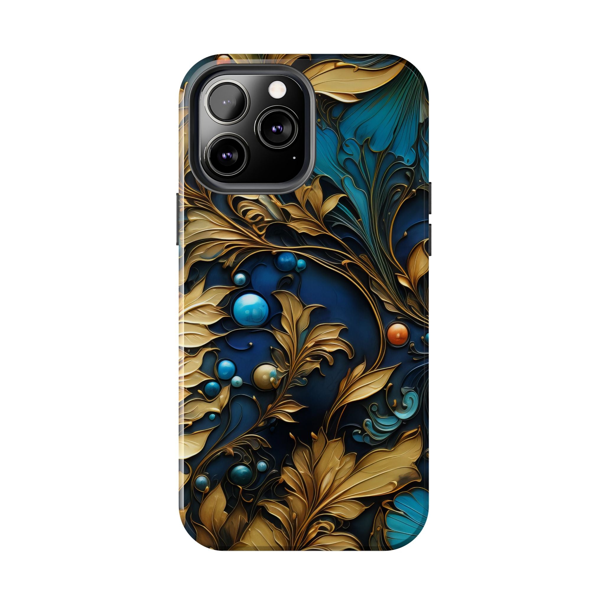 textured-art-nouveau-floral-tough-phone-case-cottagecore-iphone-case-unique-floral-phone-cover-vintage-style-iphone-case-prot