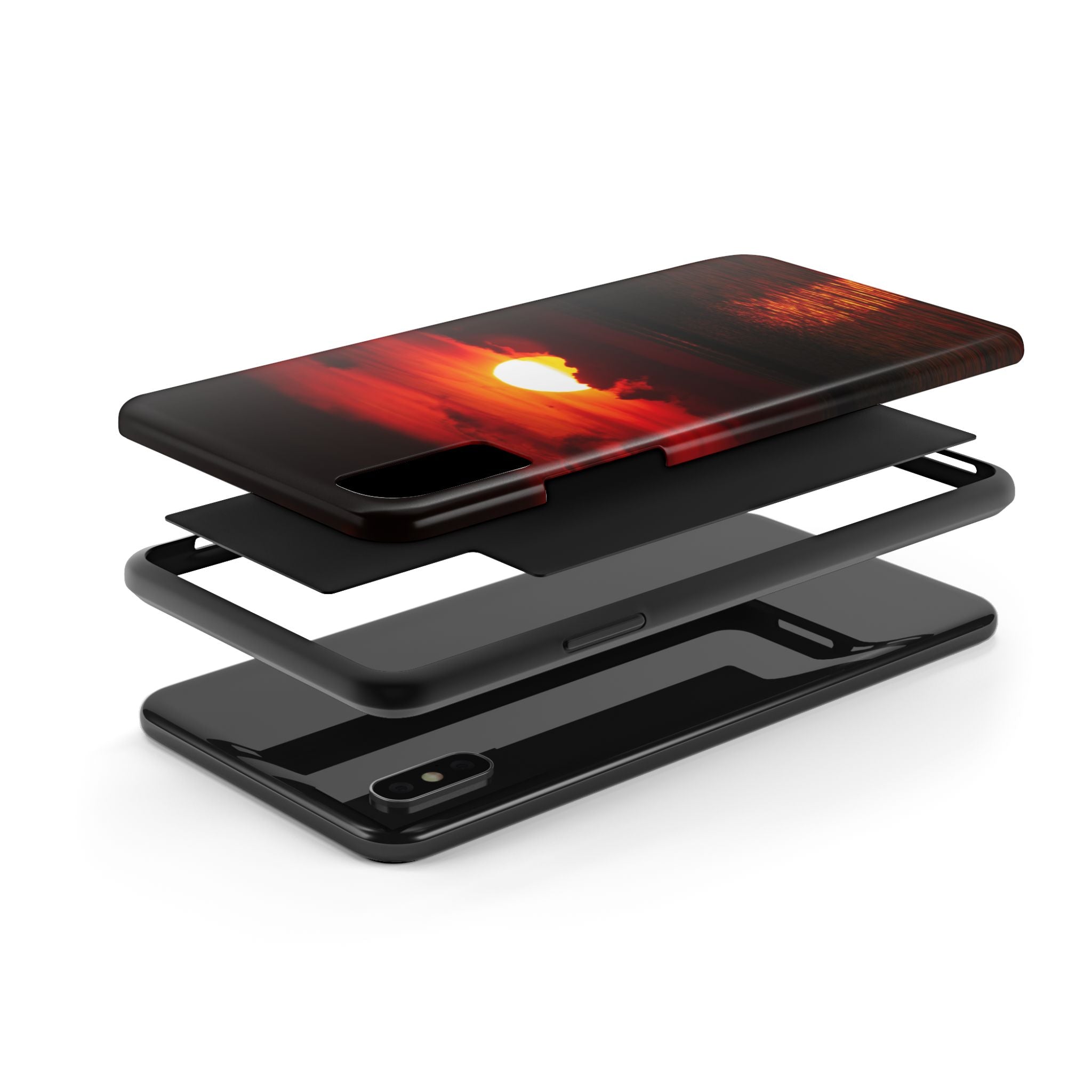 iphone-tough-case-red-sunset-protective-phone-cover-durable-smartphone-case-hard-shell-phone-case-sunset-lover-gift-red-phone