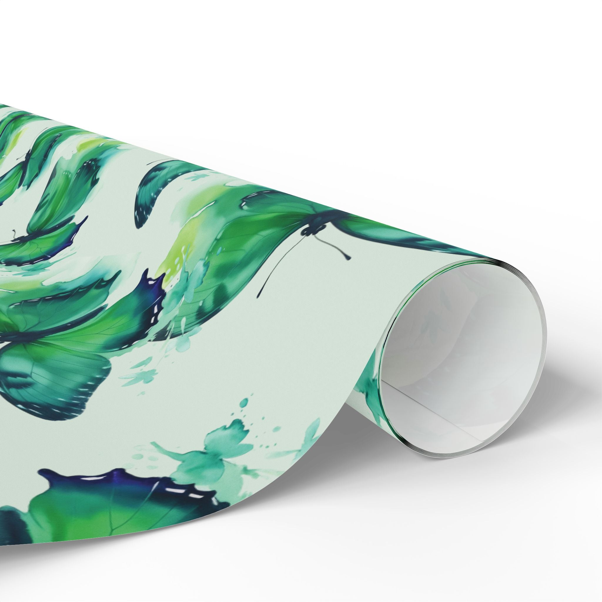 dark-green-butterfly-watercolor-wrapping-papers-elegant-roll-for-gifts-craft-supplies-birthday-gift-wrap-holiday-packaging-sc
