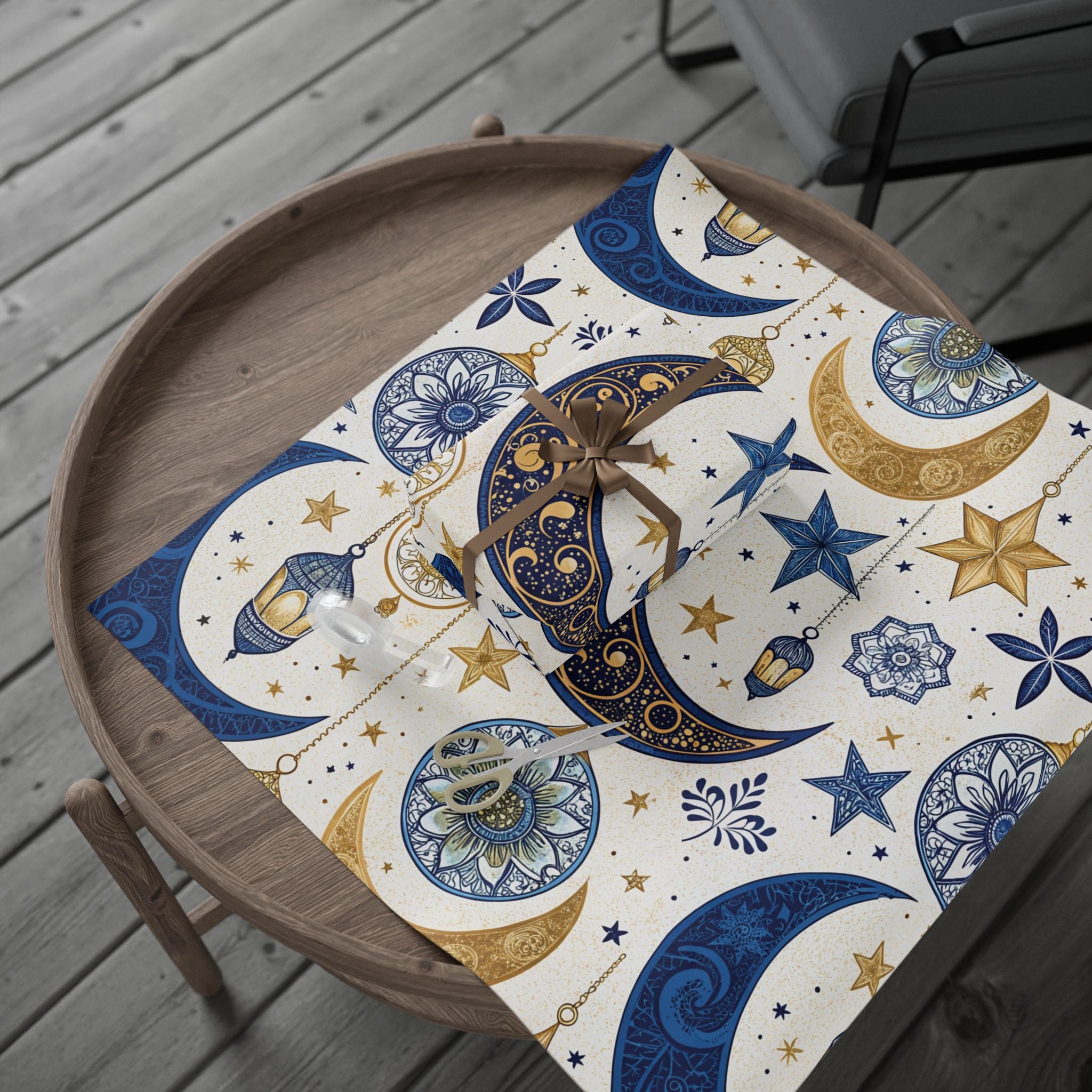 ramadan-night-wrapping-papers-islamic-crescent-moon-gift-wrap-mosque-silhouette-eid-holiday-supplies-festive-present-packagin