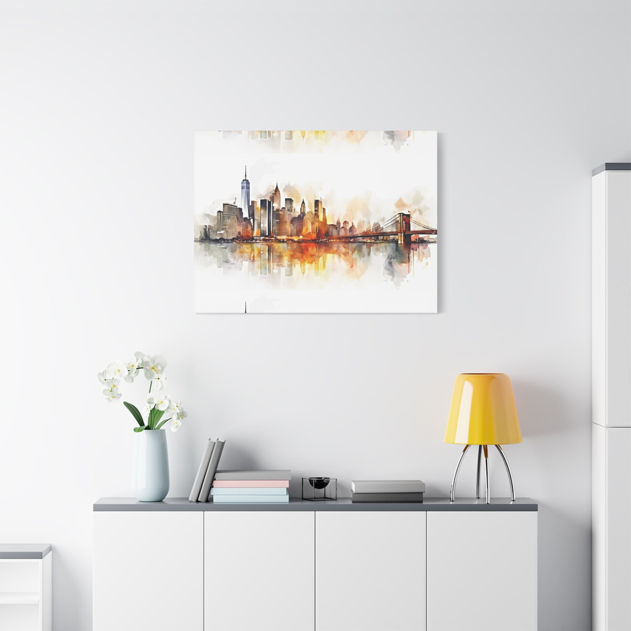 canvas-wall-art-print-watercolor-new-york-city-cityscape-home-decor-matte-stretched-alternative-nyc-wall-decor-urban-landscap