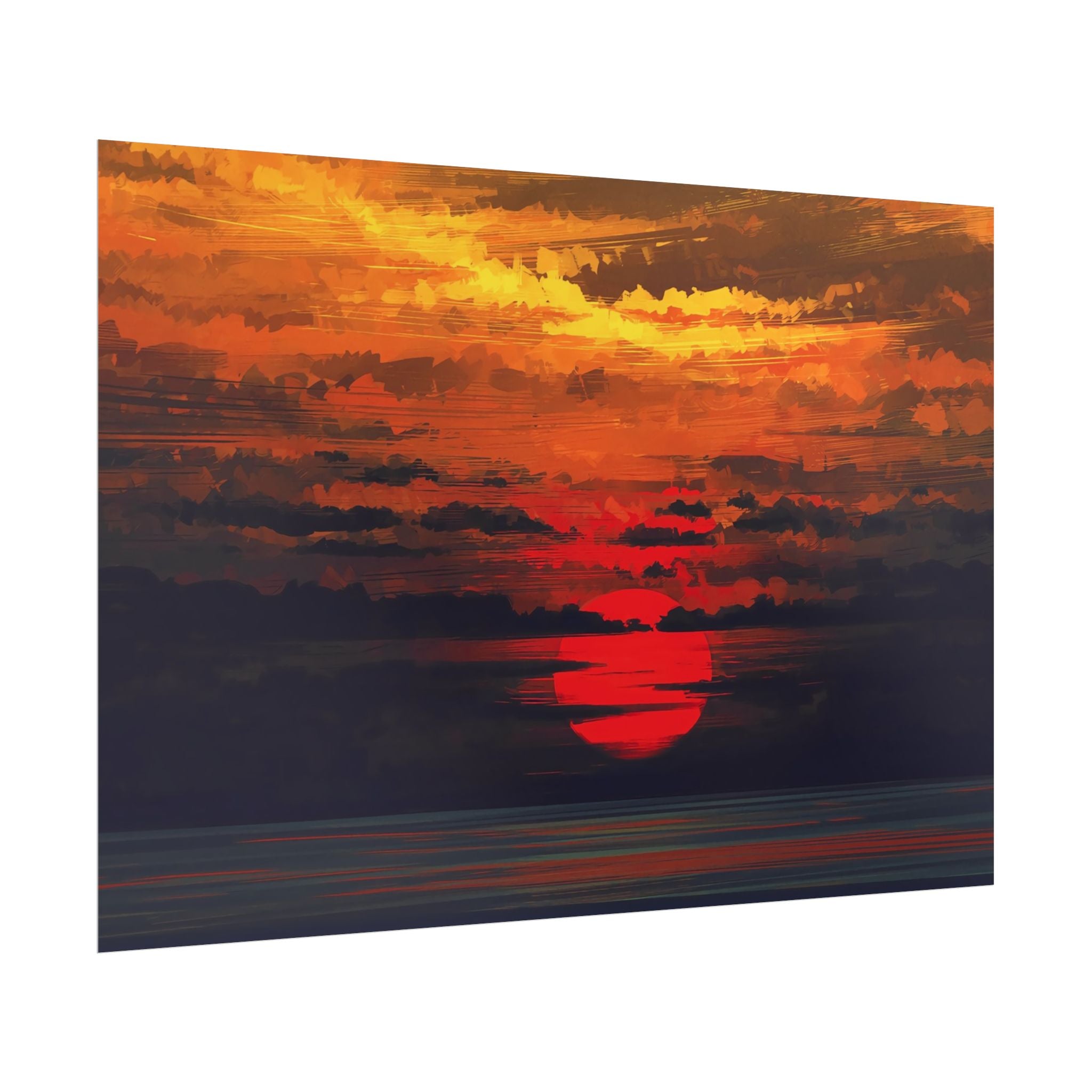 red-sunset-landscape-poster-print-cozy-home-decor-living-room-decor-farm-house-wall-decor-house-warming-gift