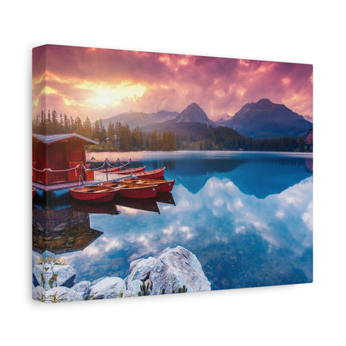 canvas-print-nature-sunrise-wall-art-lake-mountain-scenery-decor-stretched-matte-canvas-mountain-decor-home-decor-nature-wall