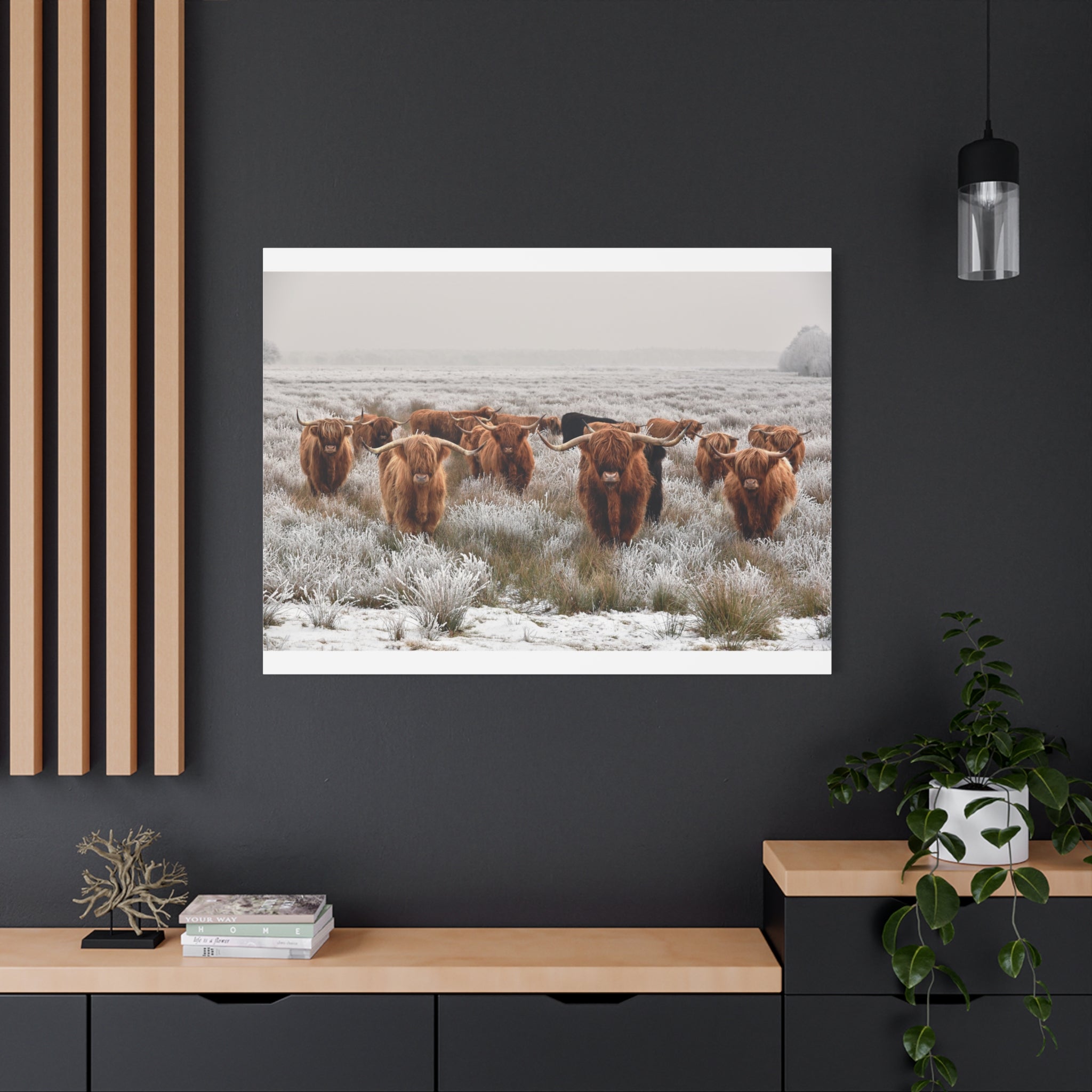 canvas-wall-art-scottish-highland-cow-longhorn-home-decor-stretched-matte-canvas-print-wall-hanging-farmhouse-art-rustic