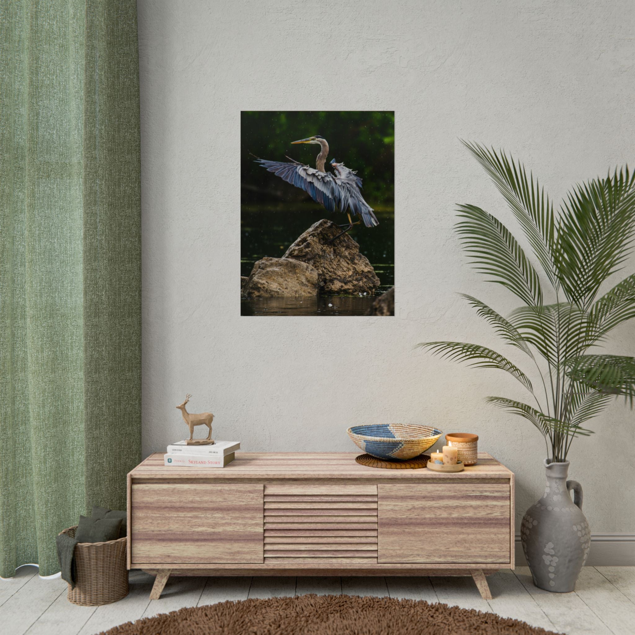 great-blue-heron-poster-wall-art-home-decor-bird-lover-gift-nature-wall-hanging-wildlife-poster