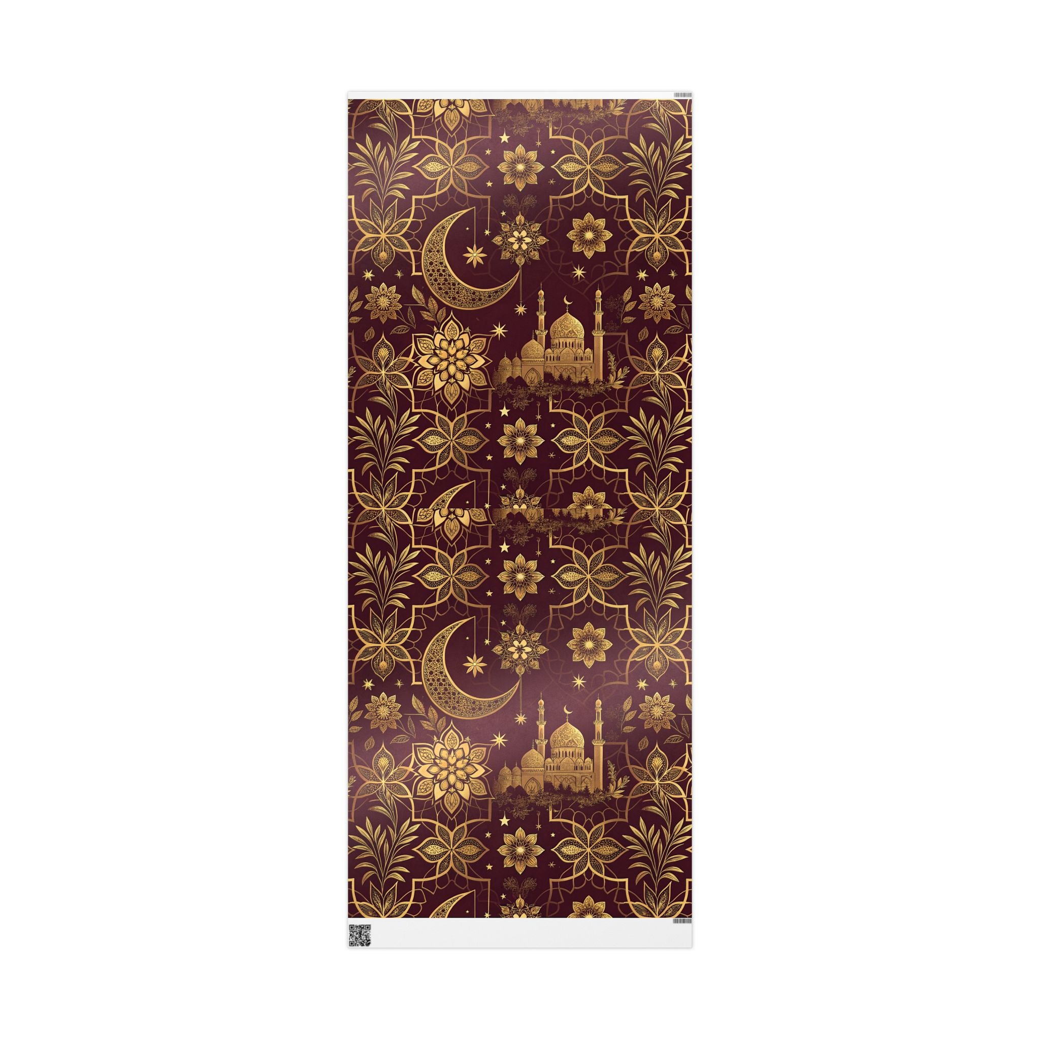 ramadan-night-wrapping-papers-islamic-crescent-moon-gift-wrap-mosque-silhouette-eid-holiday-supplies-festive-present-packagin