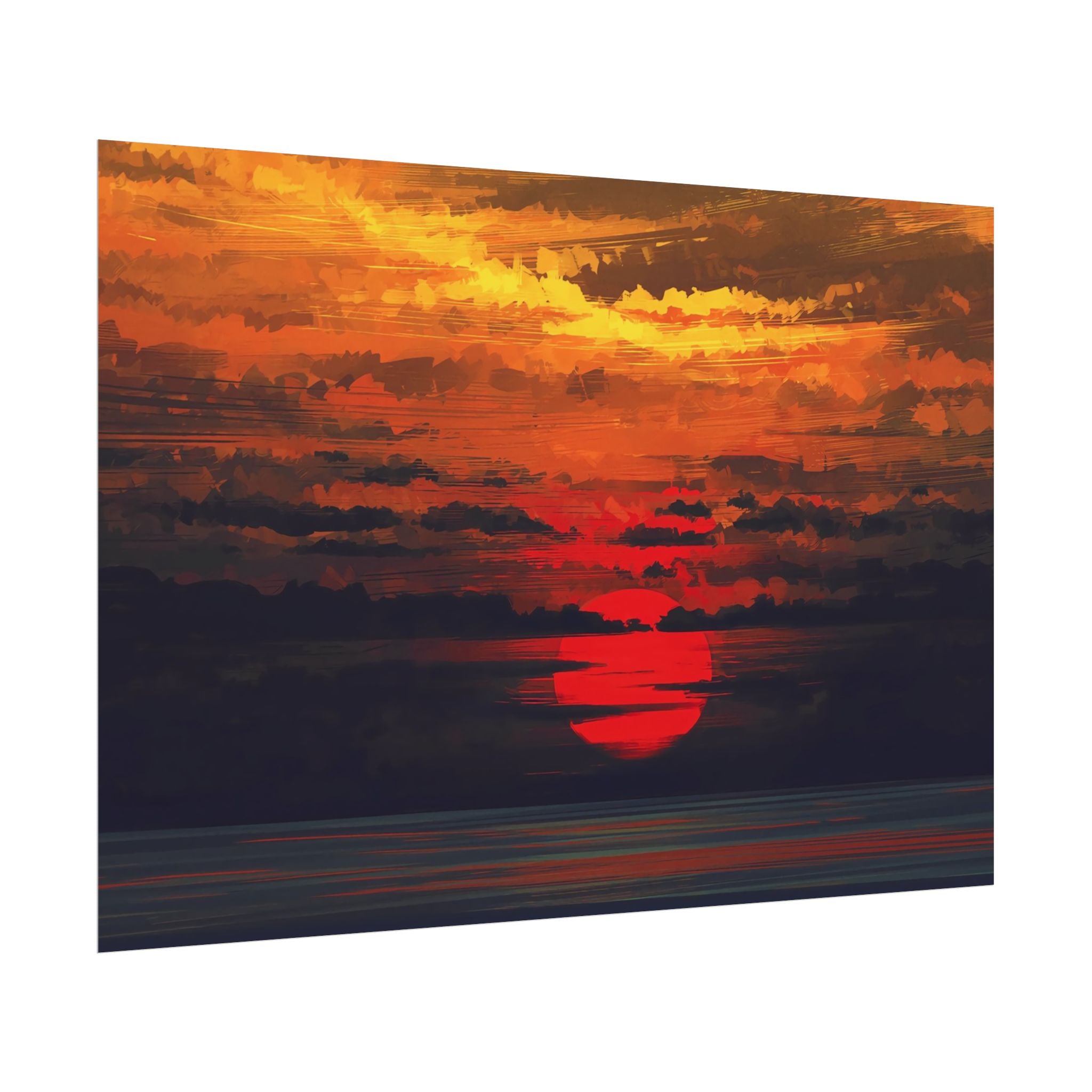 red-sunset-landscape-poster-print-cozy-home-decor-living-room-decor-farm-house-wall-decor-house-warming-gift