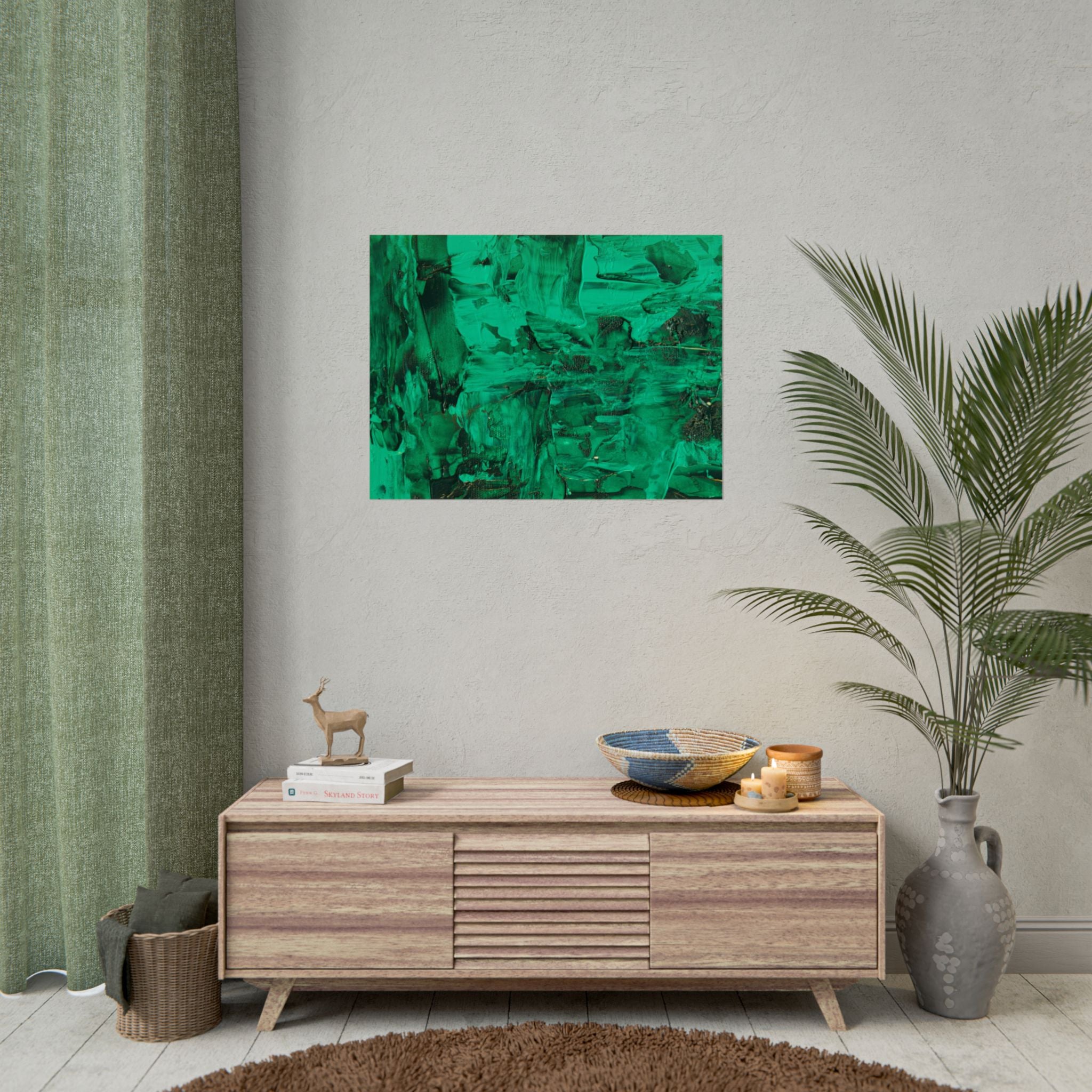 Abstract Green Poster Wall Art, Home Decor, Office Decor, Green Canvas Bedroom, Green Poster Print, Modern Art, Green Wall Decor