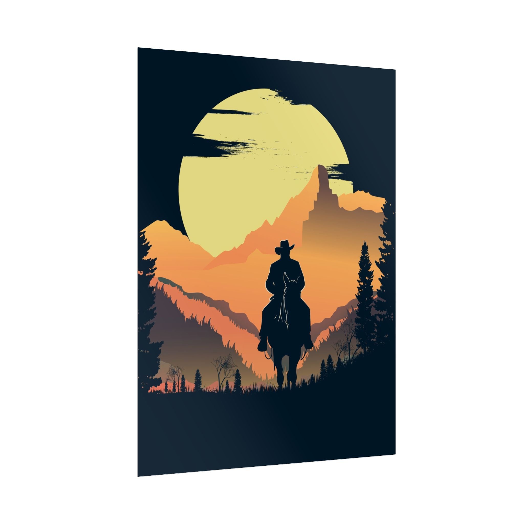 cowboy-western-poster-wall-decor-poster-print-rustic-southwestern-home-decoration-texas-desert-landscape-farmhouse-decor