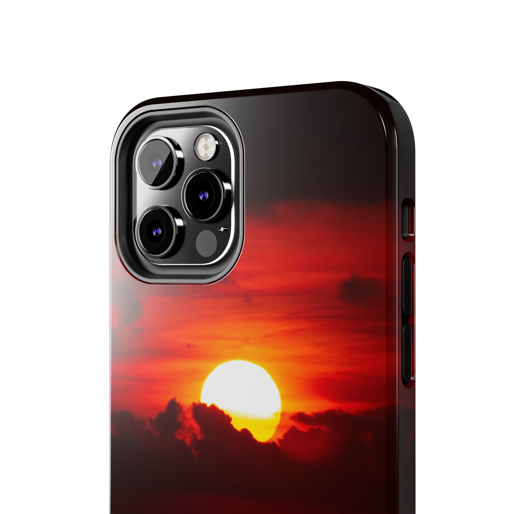 iPhone Tough Case - Red Sunset, Protective Phone Cover, Durable Smartphone Case, Hard Shell Phone Case, Sunset Lover Gift, Red Phone