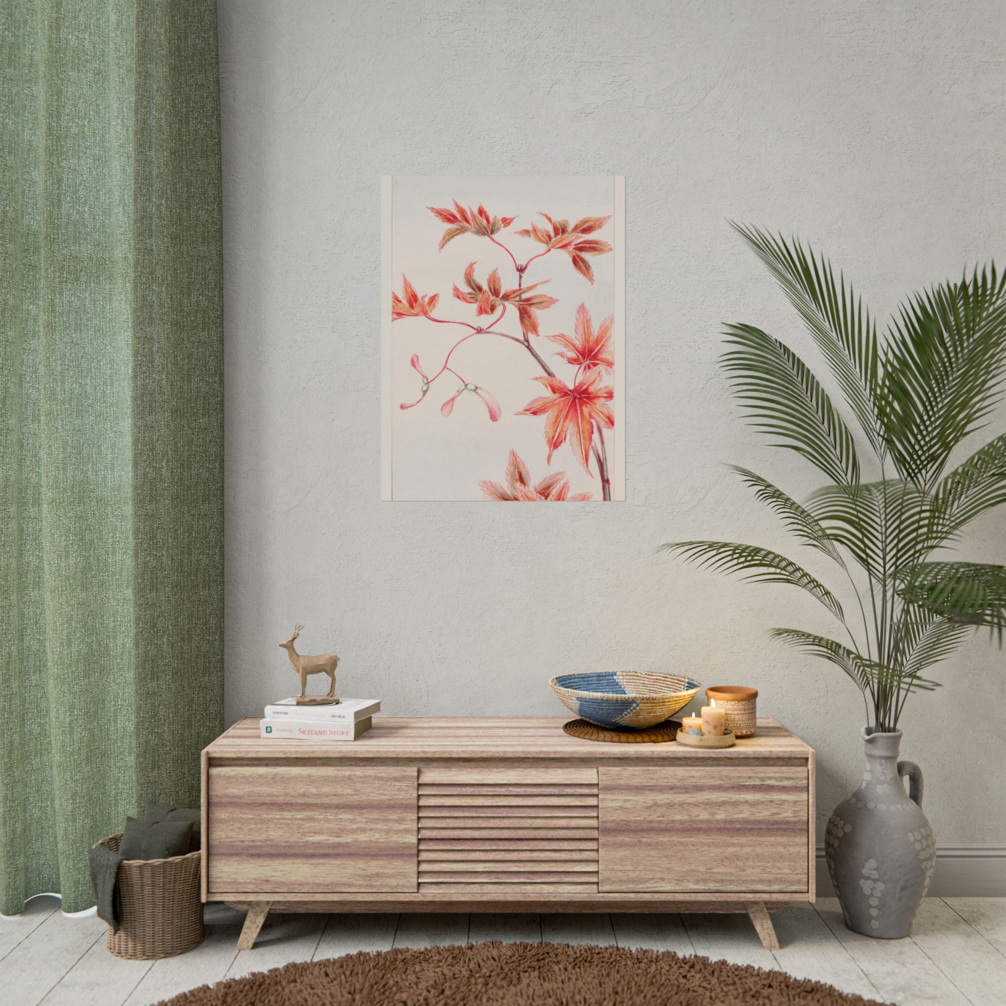 poster-print-branch-of-momiji-maple-tree-with-leaves-floral-wall-art-rolled-posters-wall-decor-room-decoration-nature-art-bot