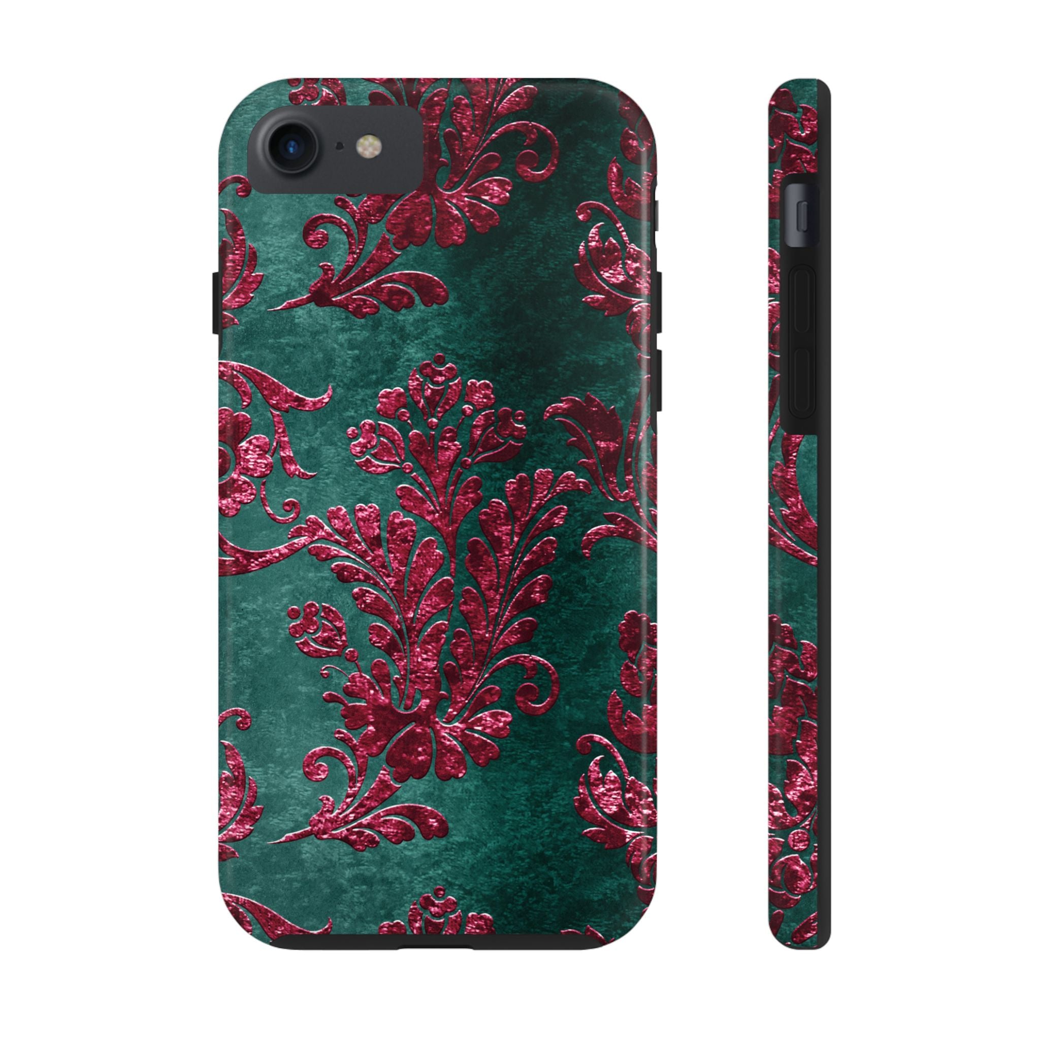 embossed-burgundy-velvet-tough-iphone-case-protective-iphone-cover-heavy-duty-iphone-case-rugged-phone-case-durable-smartphon