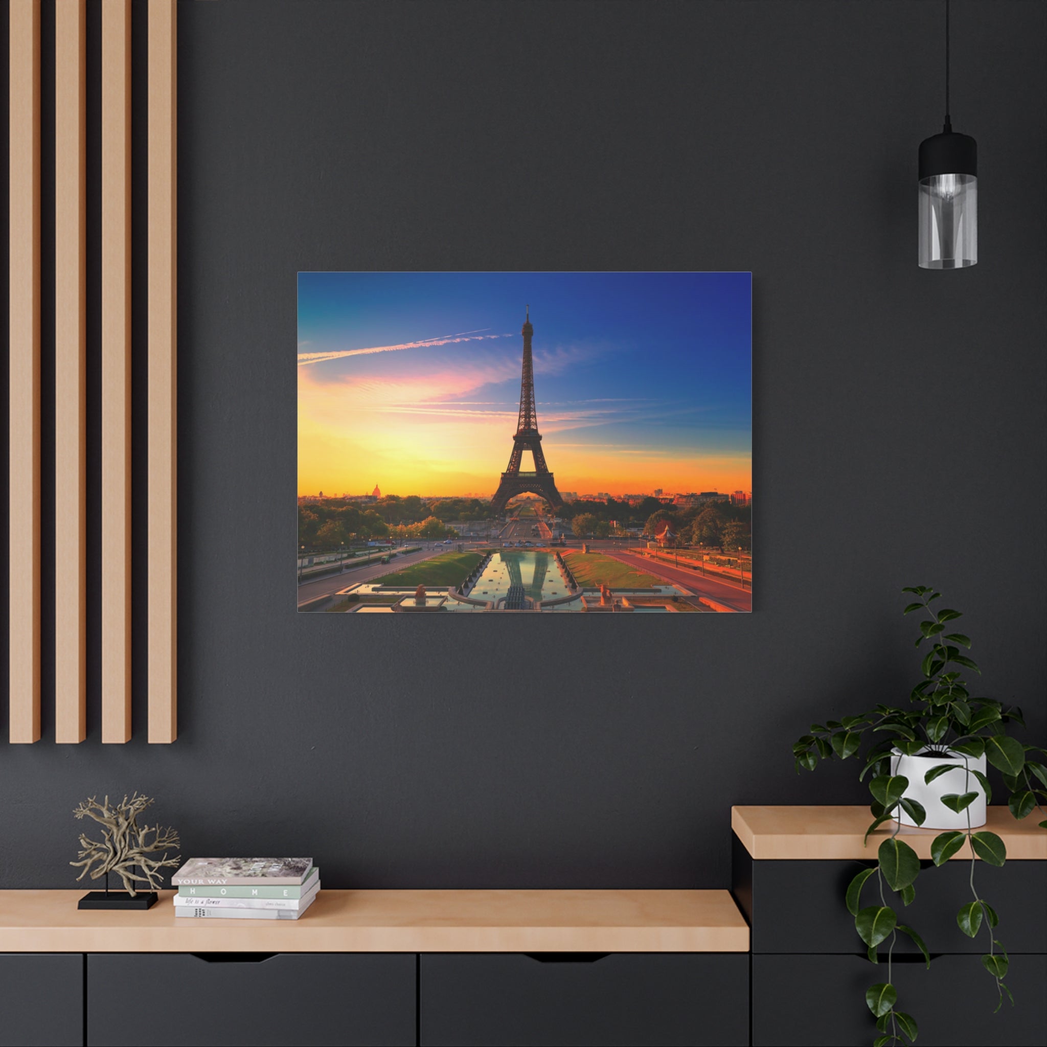 canvas-wall-art-paris-sunset-france-matte-stretched-print-beautiful-landscape-home-decor-room-decor-wall-hanging-office-art