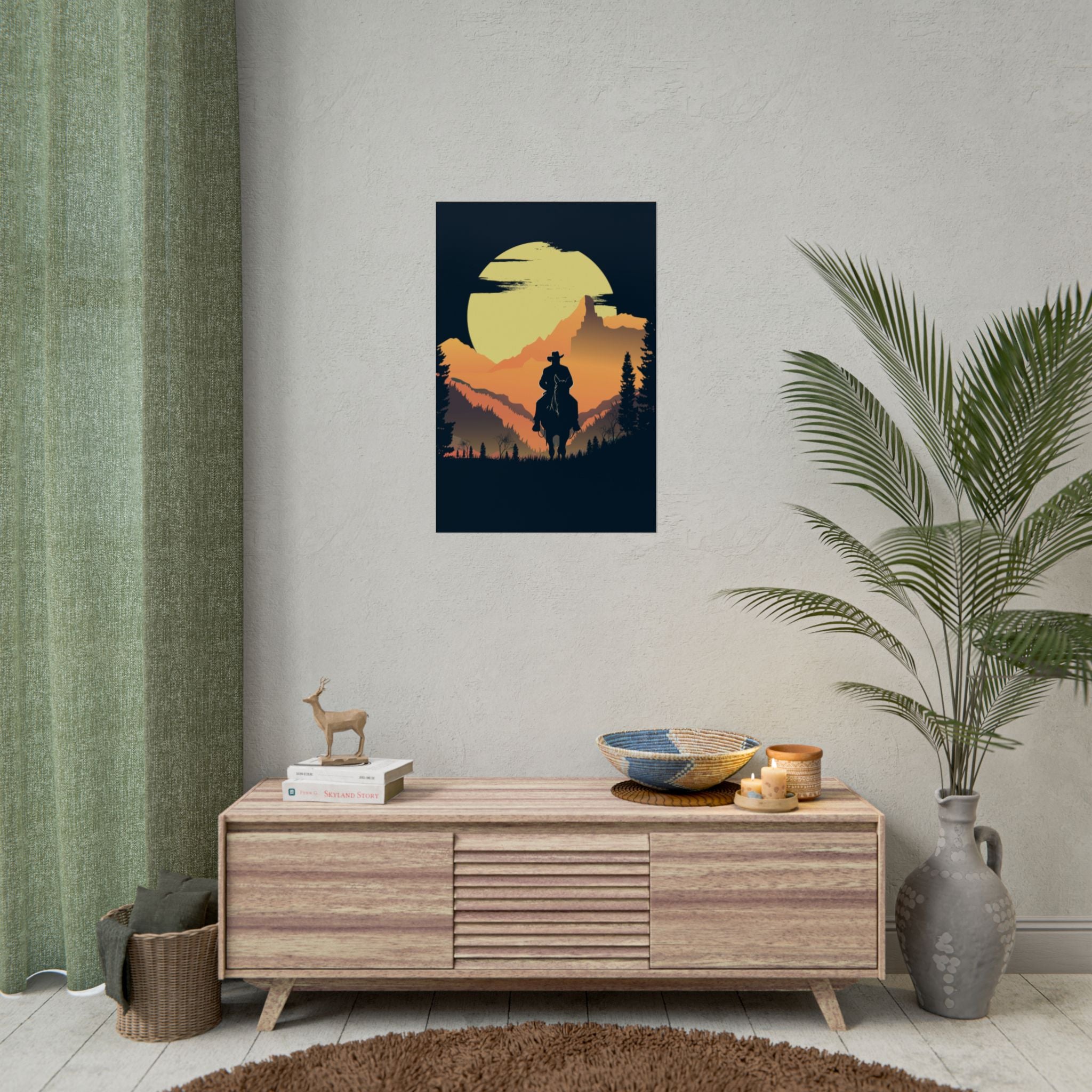 cowboy-western-poster-wall-decor-poster-print-rustic-southwestern-home-decoration-texas-desert-landscape-farmhouse-decor