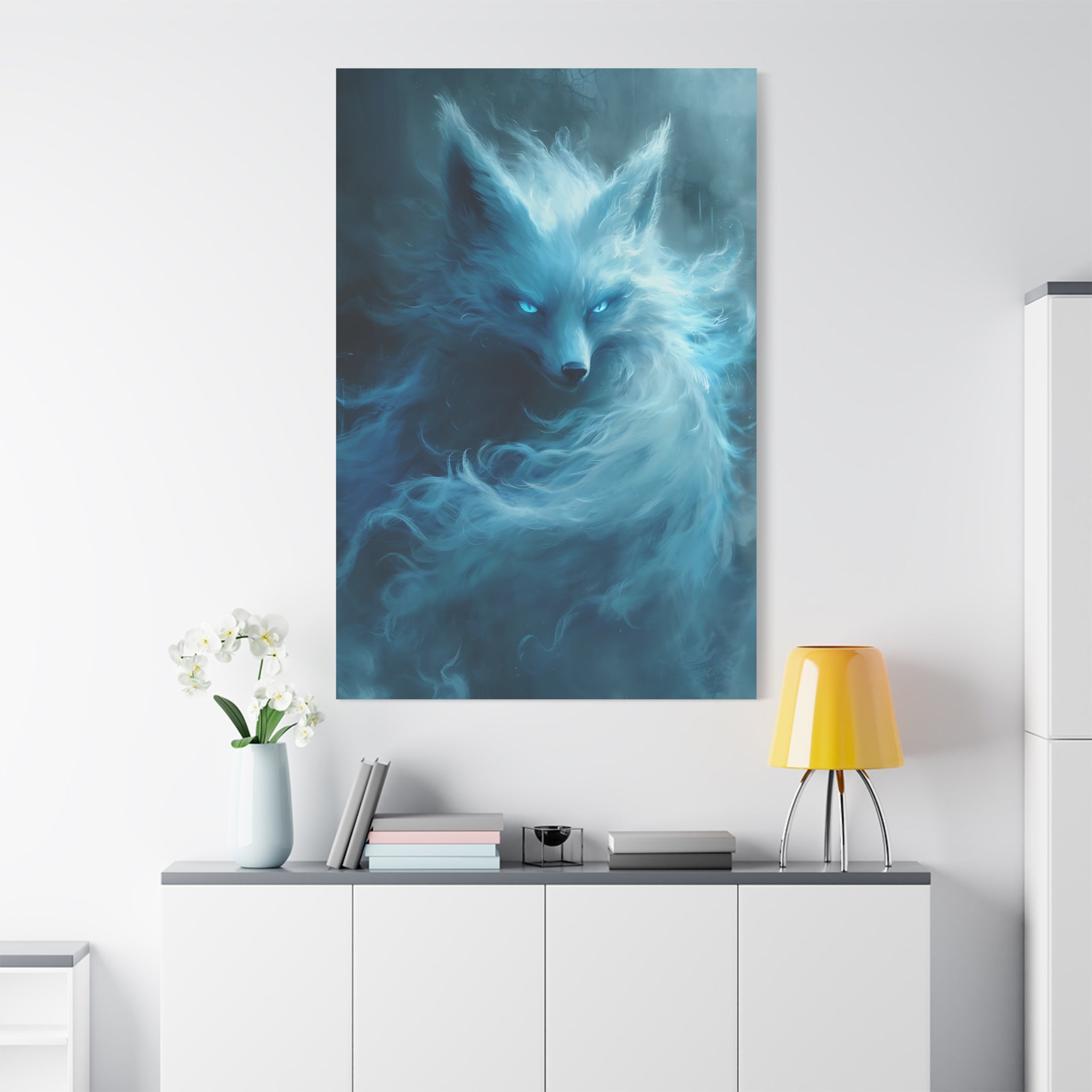 canvas-wall-art-white-snow-fox-fantasy-decor-wildlife-wall-art-home-decor-animal-lover-gift-nature-print-canvas-print-gift