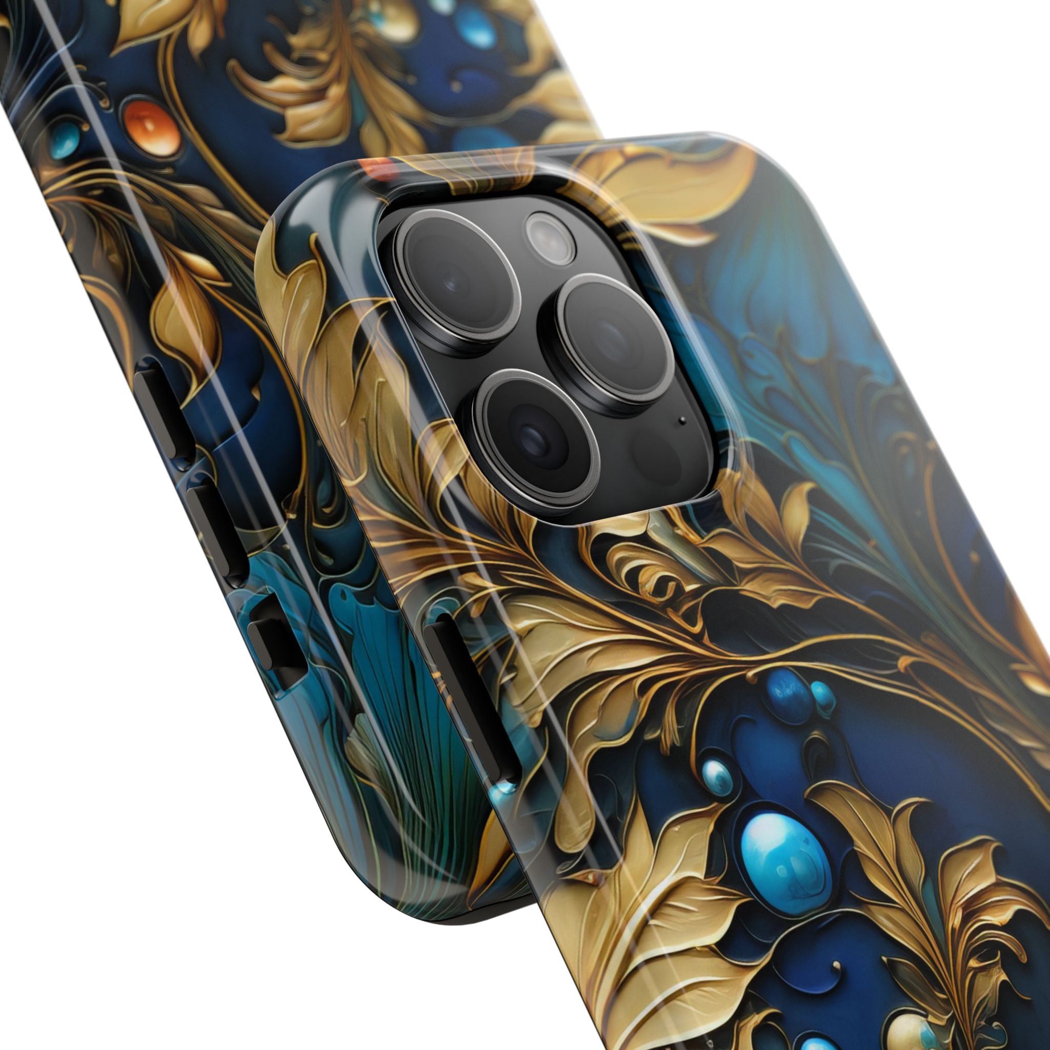 textured-art-nouveau-floral-tough-phone-case-cottagecore-iphone-case-unique-floral-phone-cover-vintage-style-iphone-case-prot