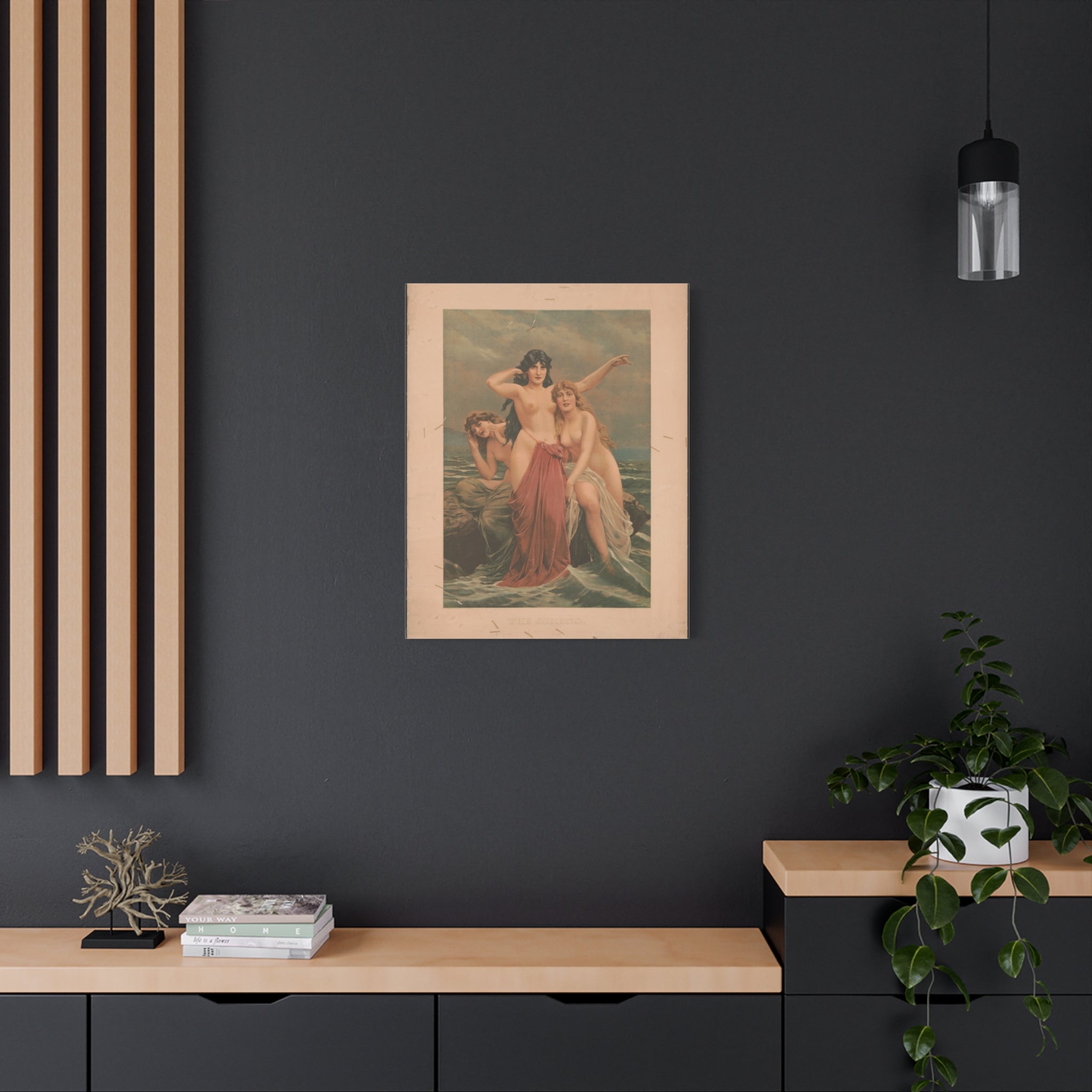 canvas-print-the-sirens-vintage-poster-woman-illustration-wall-decor-mythology-art-retro-sirens-picture-gift-for-mythology-lo