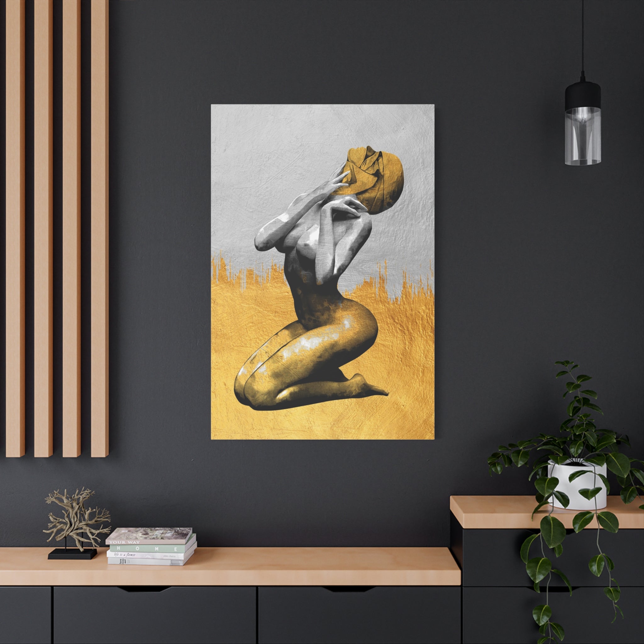 canvas-print-modern-art-nude-art-golden-decor-stretched-matte-canvas-wall-art-for-living-room-alternative-art-print-artwork