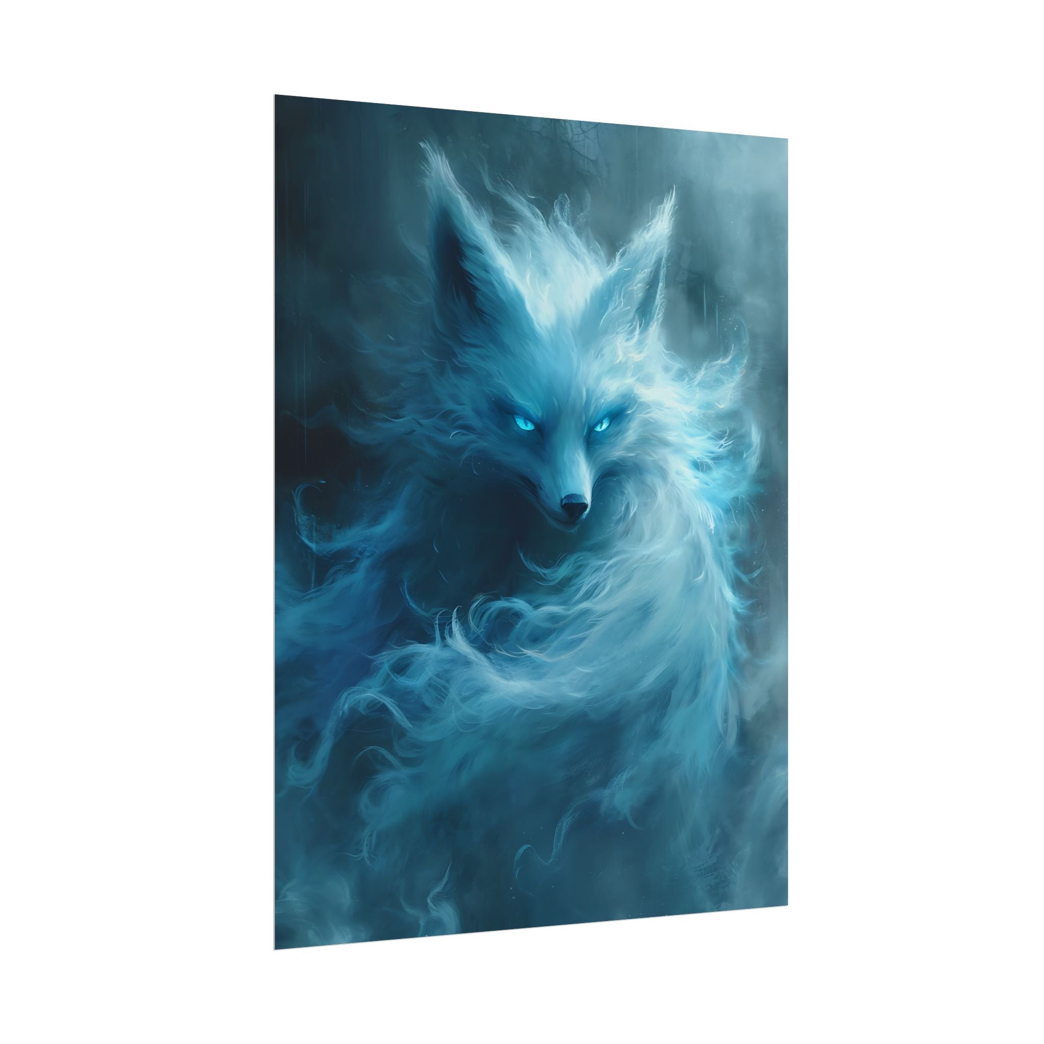 arctic-white-snow-fox-poster-print-fantasy-decor-wildlife-wall-art-home-decor-animal-lover-gift-anime-fantasy-gift