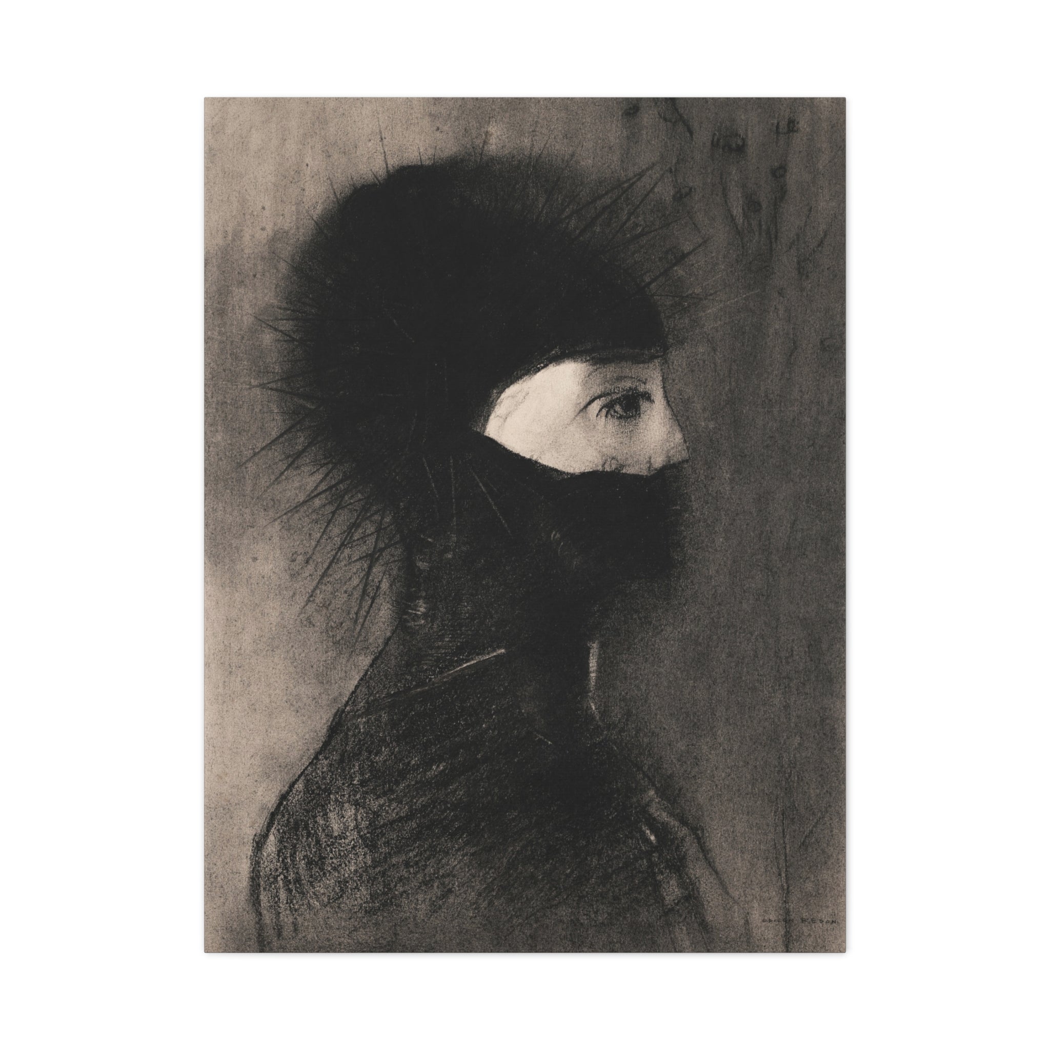 canvas-wall-art-armor-by-odilon-redon-vintage-woman-illustration-post-impressionism-art-wall-decor-matte-canvas-stretched