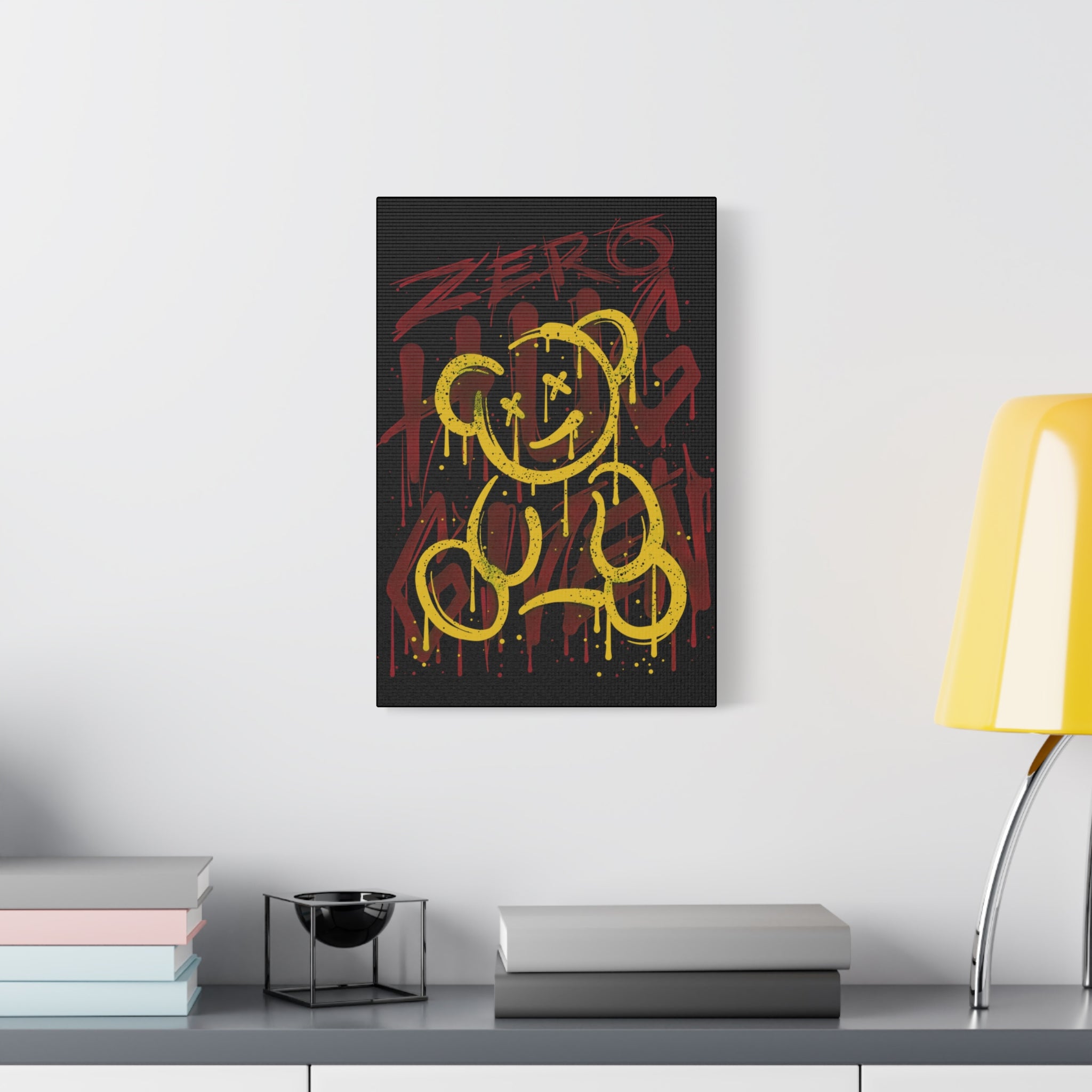 canvas-art-zero-hug-given-teddy-bear-print-graffiti-wall-art-fun-wall-art-moody-wall-art-canvas-print-canvas-wall-decor