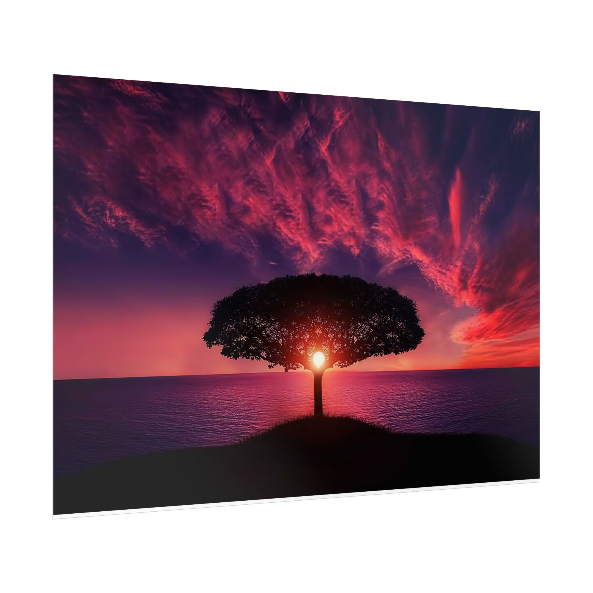 Panoramic Sunset Poster Print, Tree Wall Art, Scenery Decor, Exra Large Wall Art, Canvas Art Print, Landscape, Nature Wall Decor