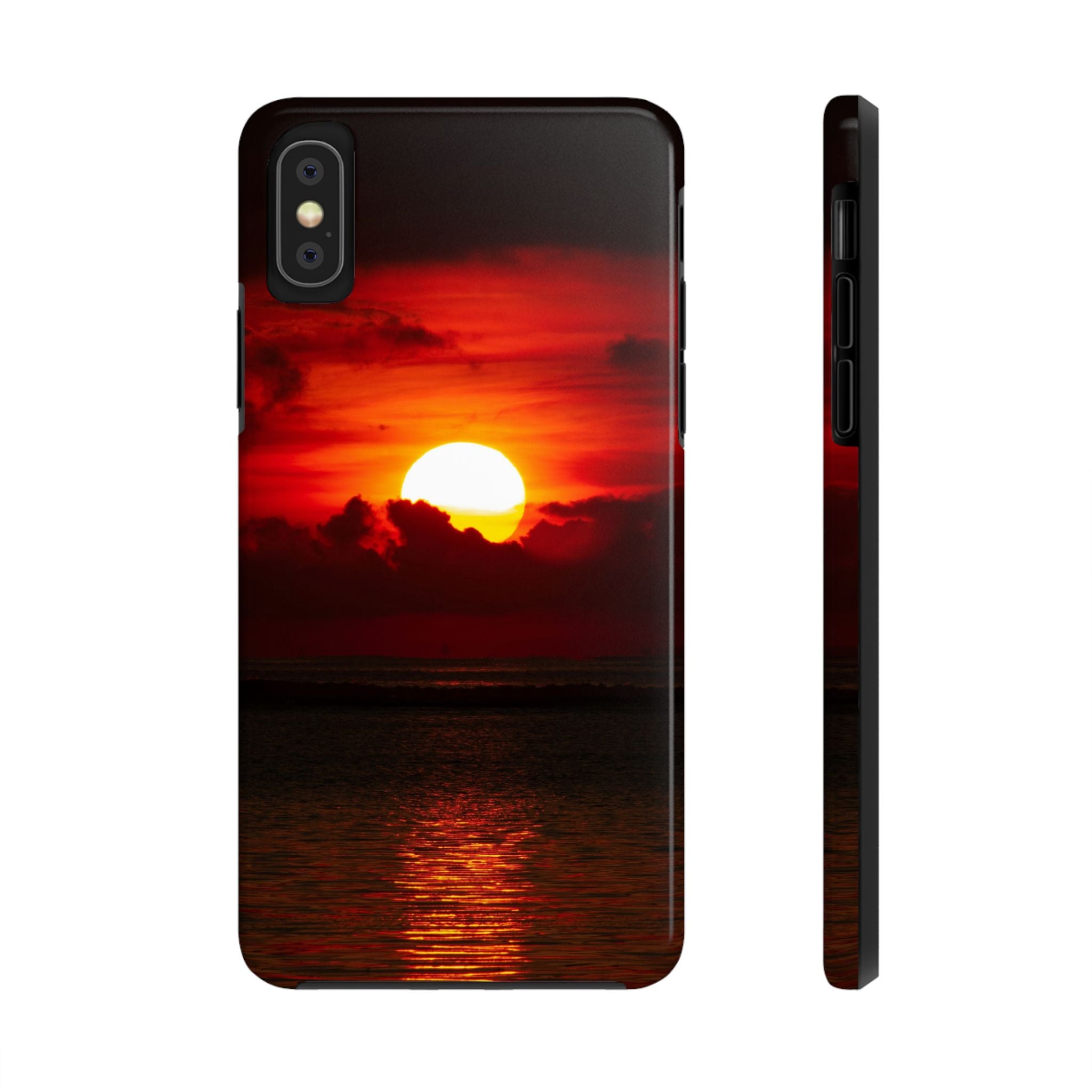 iphone-tough-case-red-sunset-protective-phone-cover-durable-smartphone-case-hard-shell-phone-case-sunset-lover-gift-red-phone