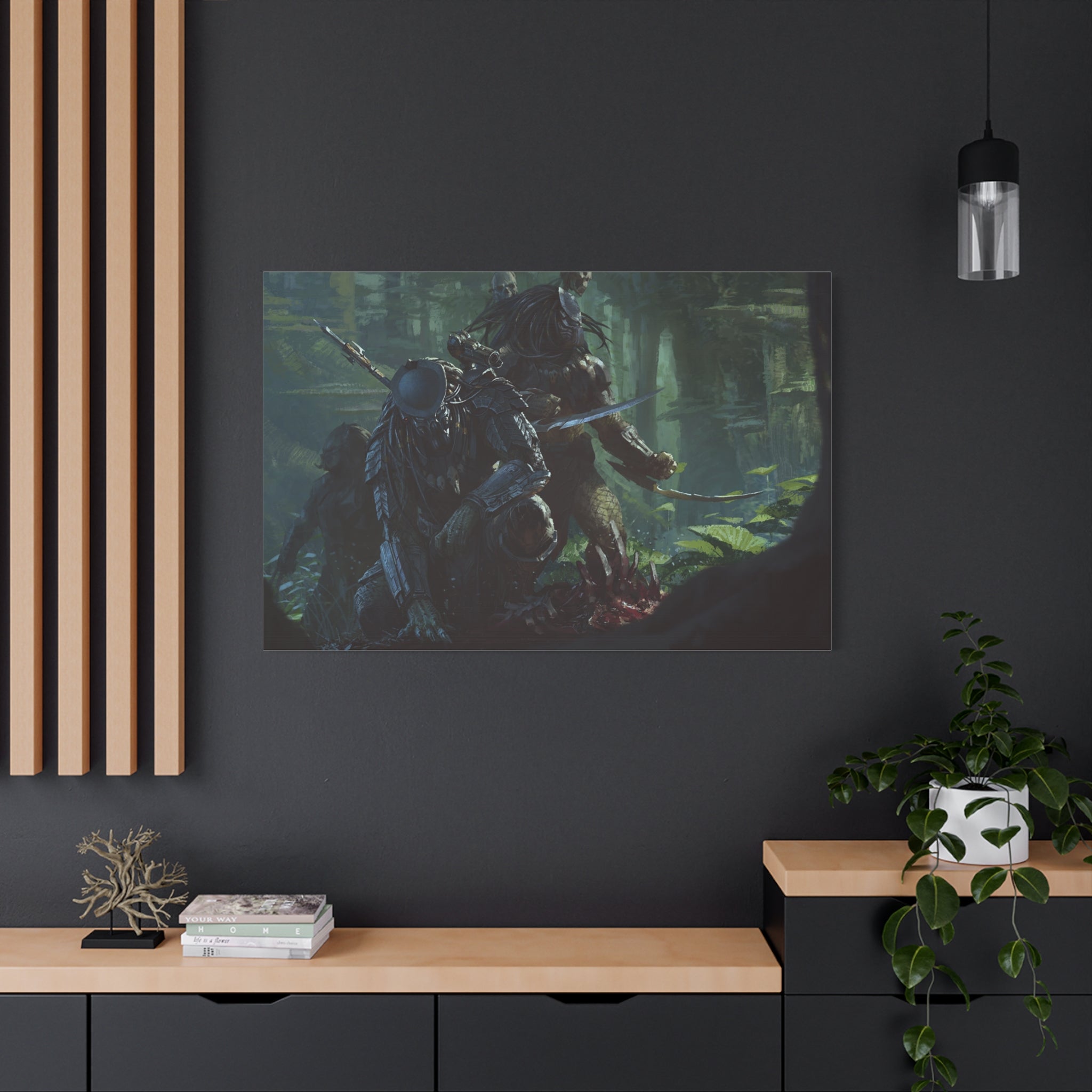 canvas-art-predator-alien-art-xenomorph-matte-canvas-print-stretched-wall-art-1-25-poster-sci-fi-home-decor