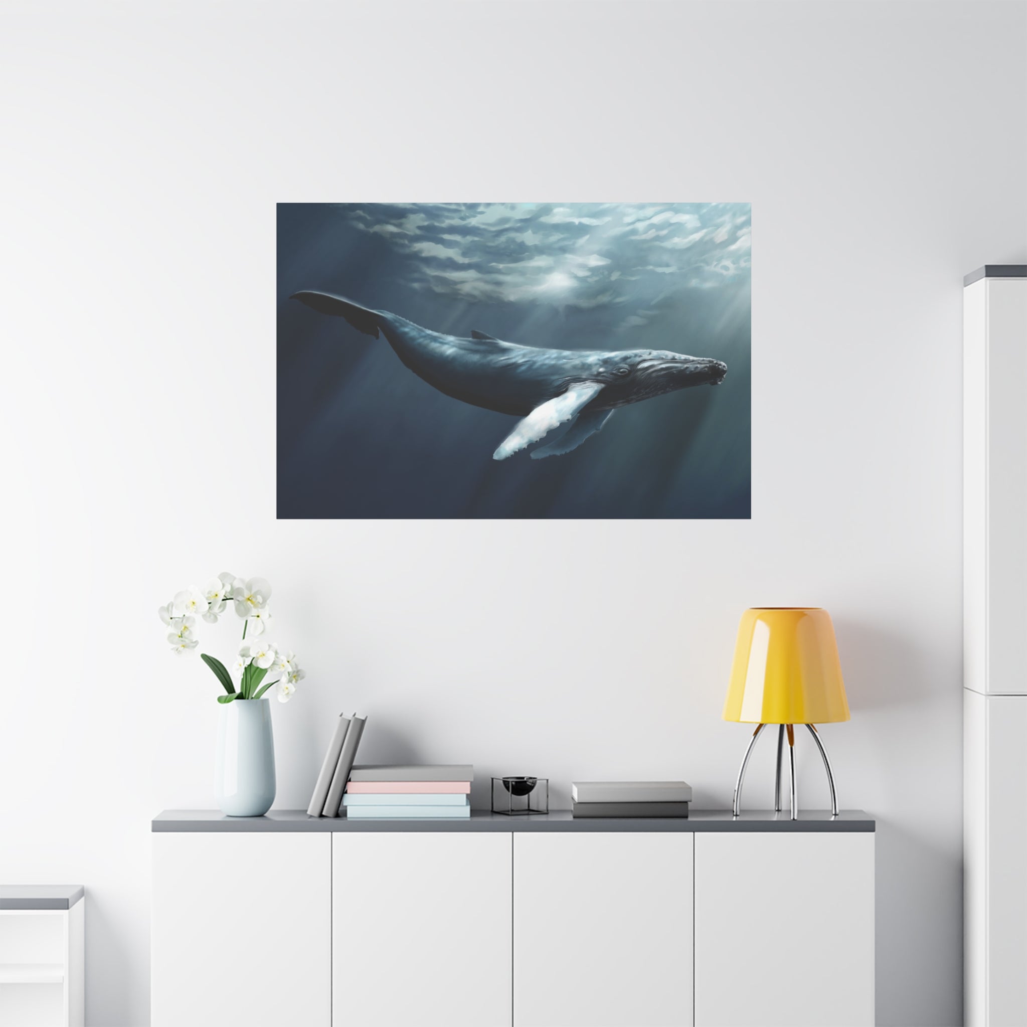 canvas-art-humpback-whale-wall-decor-matte-stretched-print-underwater-ocean-painting-nautical-home-decor-sea-life-artwork-wha