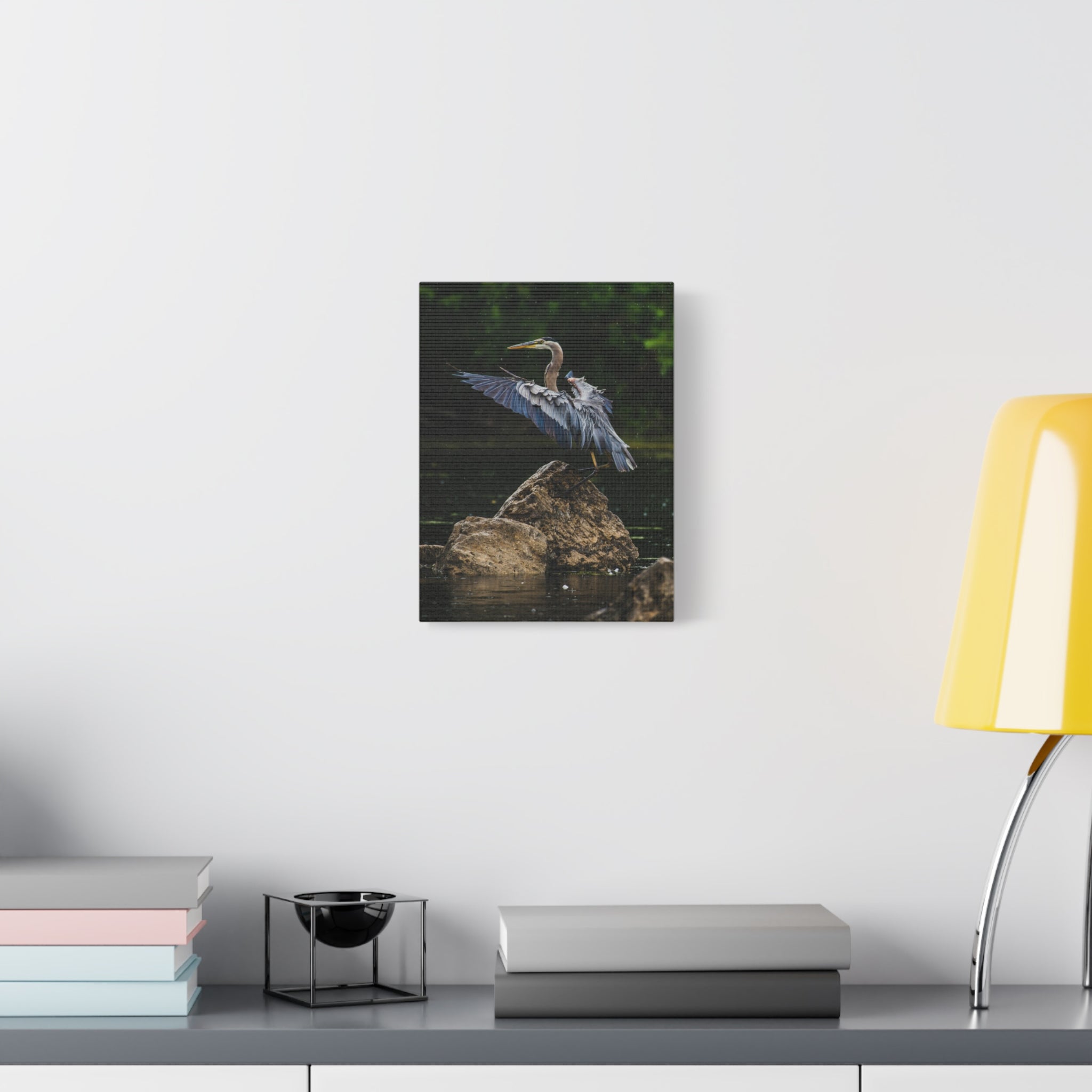 canvas-print-wall-art-great-blue-heron-matte-canvas-stretched-home-decor-bird-lover-gift-nature-wall-hanging-wildlife