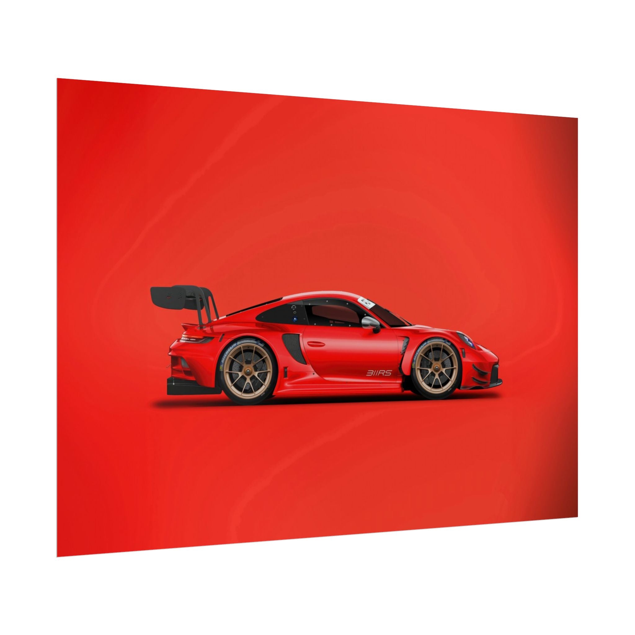 poster-print-wall-art-porsche-911-red-gt3r-red-supercar-poster-porsche-decor-rolled-poster-wall-art-hypercars-wall-decor