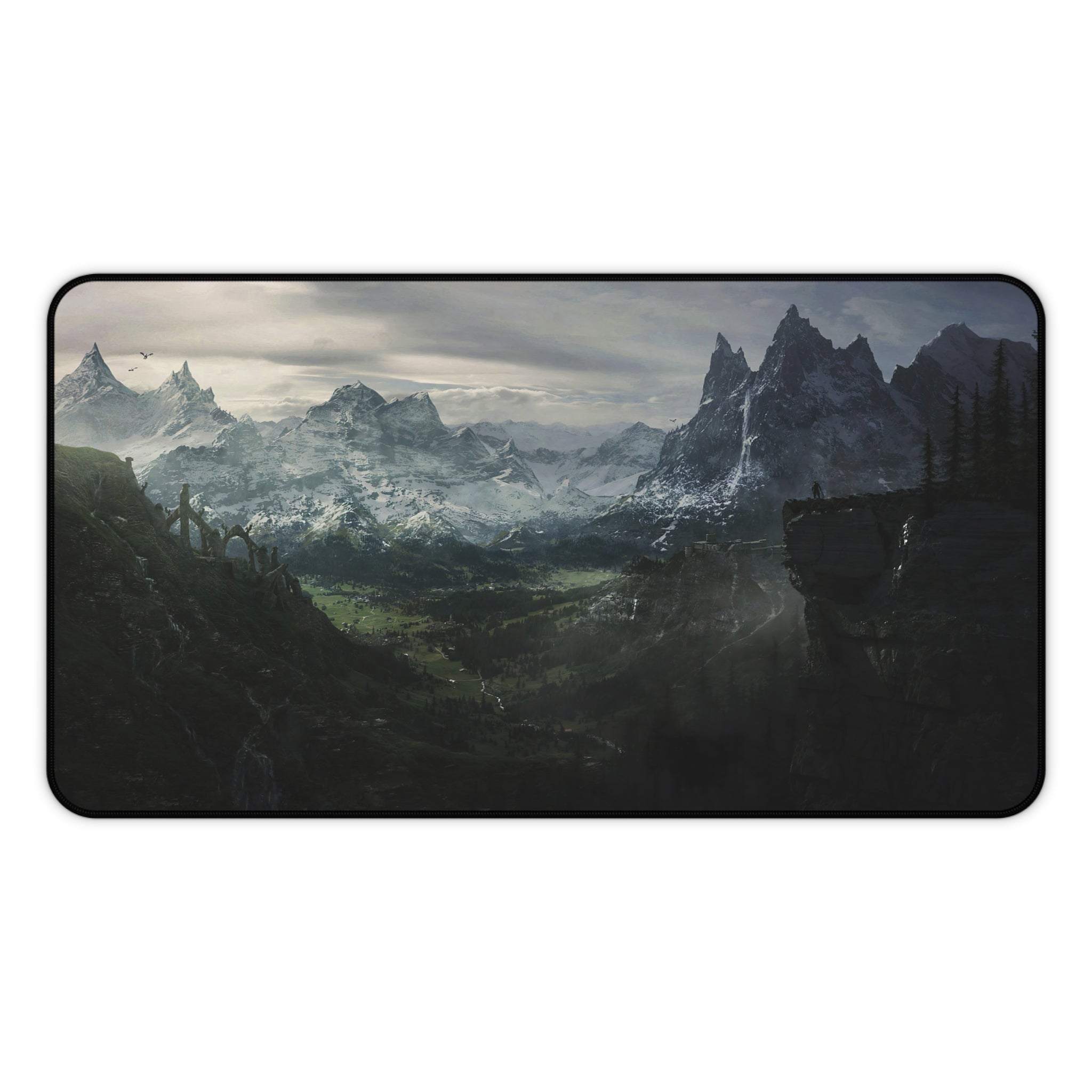 scenery-skyrim-cat-deskpad-the-elder-scrolls-oblivion-mousepad-dark-gaming-desk-mat-dragon-and-viking-warrior-
