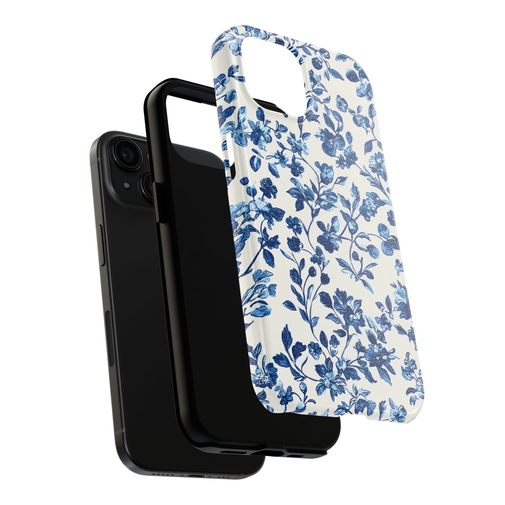 french-toile-floral-tough-phone-case-blue-phone-cover-protective-iphone-case-hard-shell-cellphone-case-vintage-design-phone-c