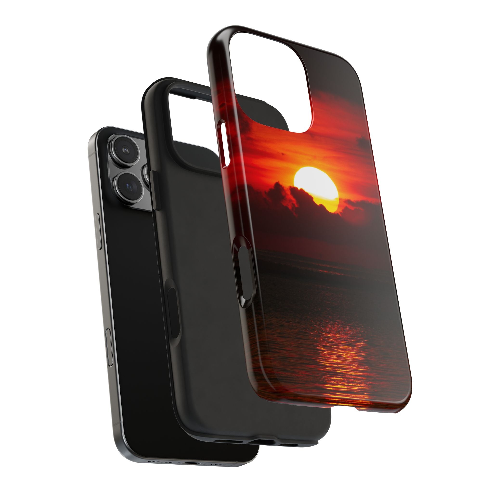iPhone Tough Case - Red Sunset, Protective Phone Cover, Durable Smartphone Case, Hard Shell Phone Case, Sunset Lover Gift, Red Phone