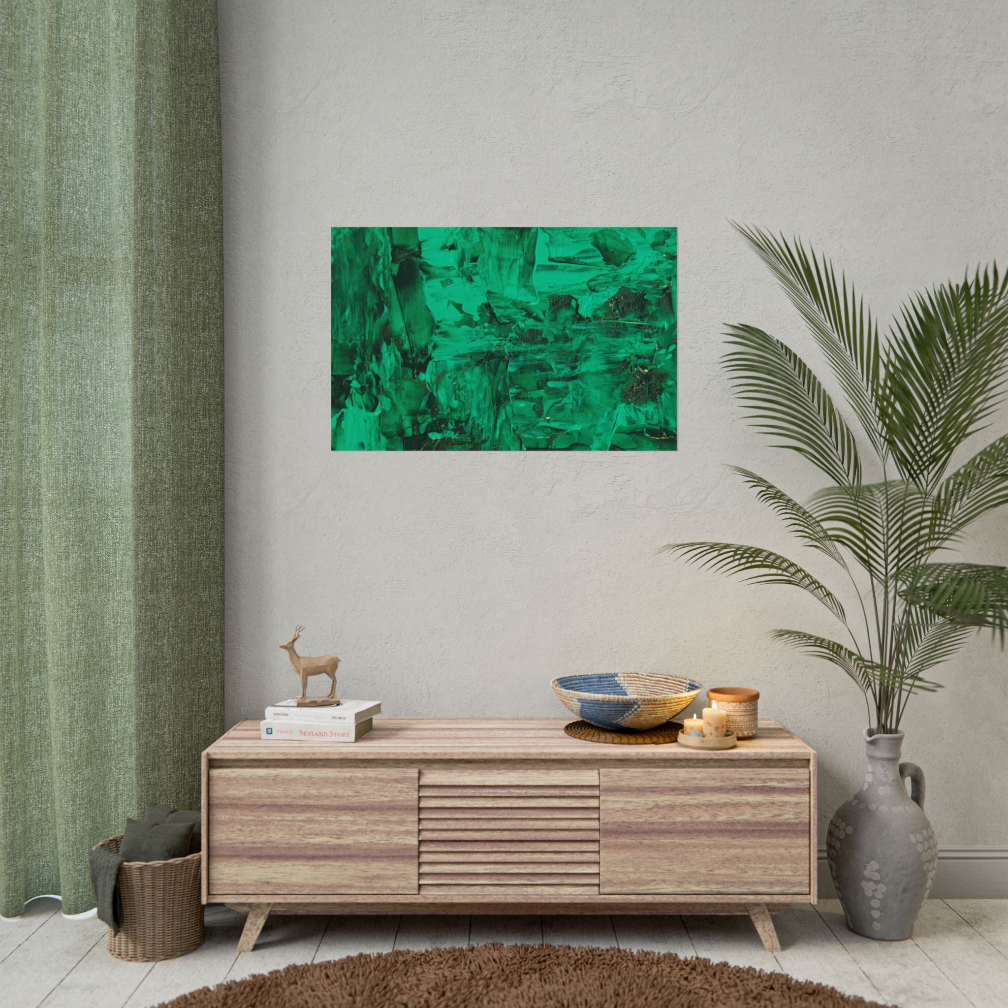 Abstract Green Poster Wall Art, Home Decor, Office Decor, Green Canvas Bedroom, Green Poster Print, Modern Art, Green Wall Decor