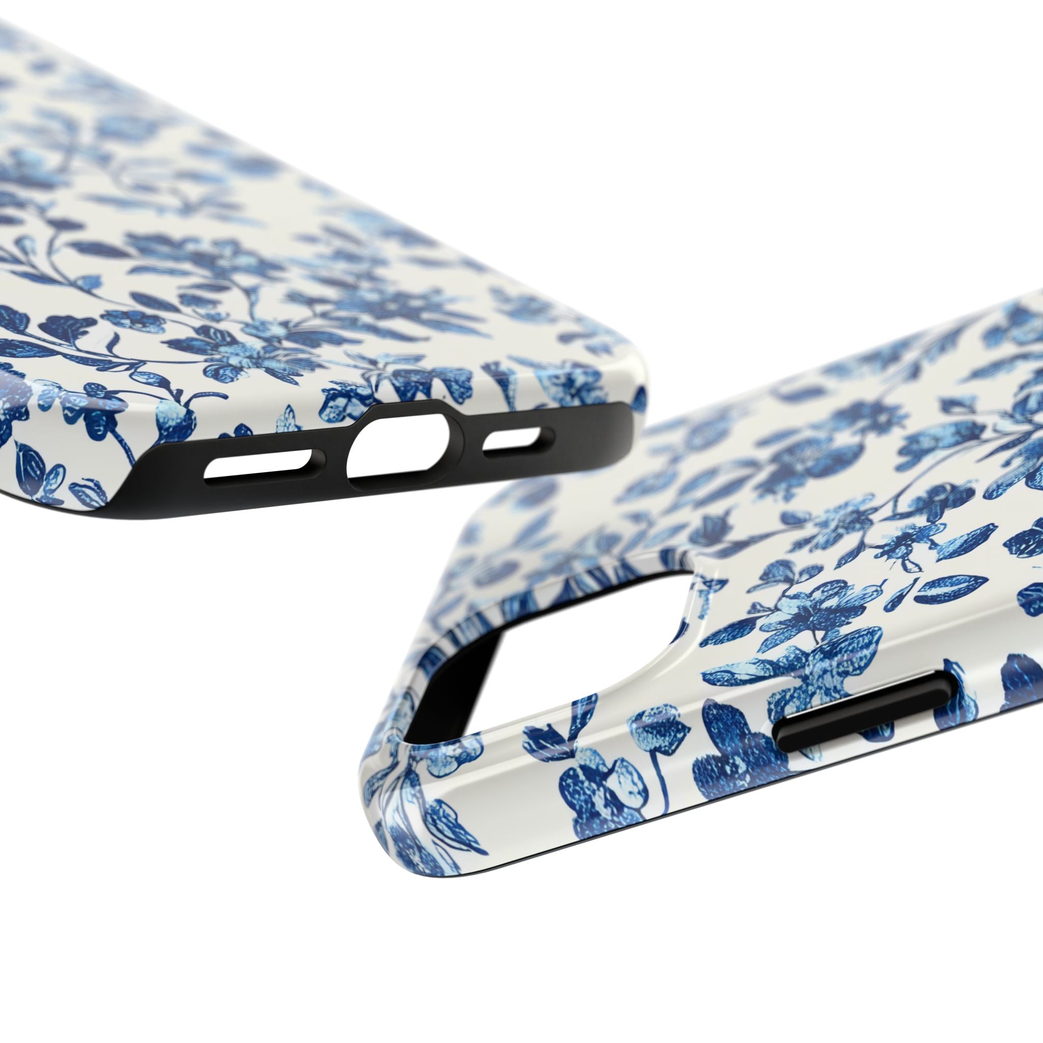 french-toile-floral-tough-phone-case-blue-phone-cover-protective-iphone-case-hard-shell-cellphone-case-vintage-design-phone-c