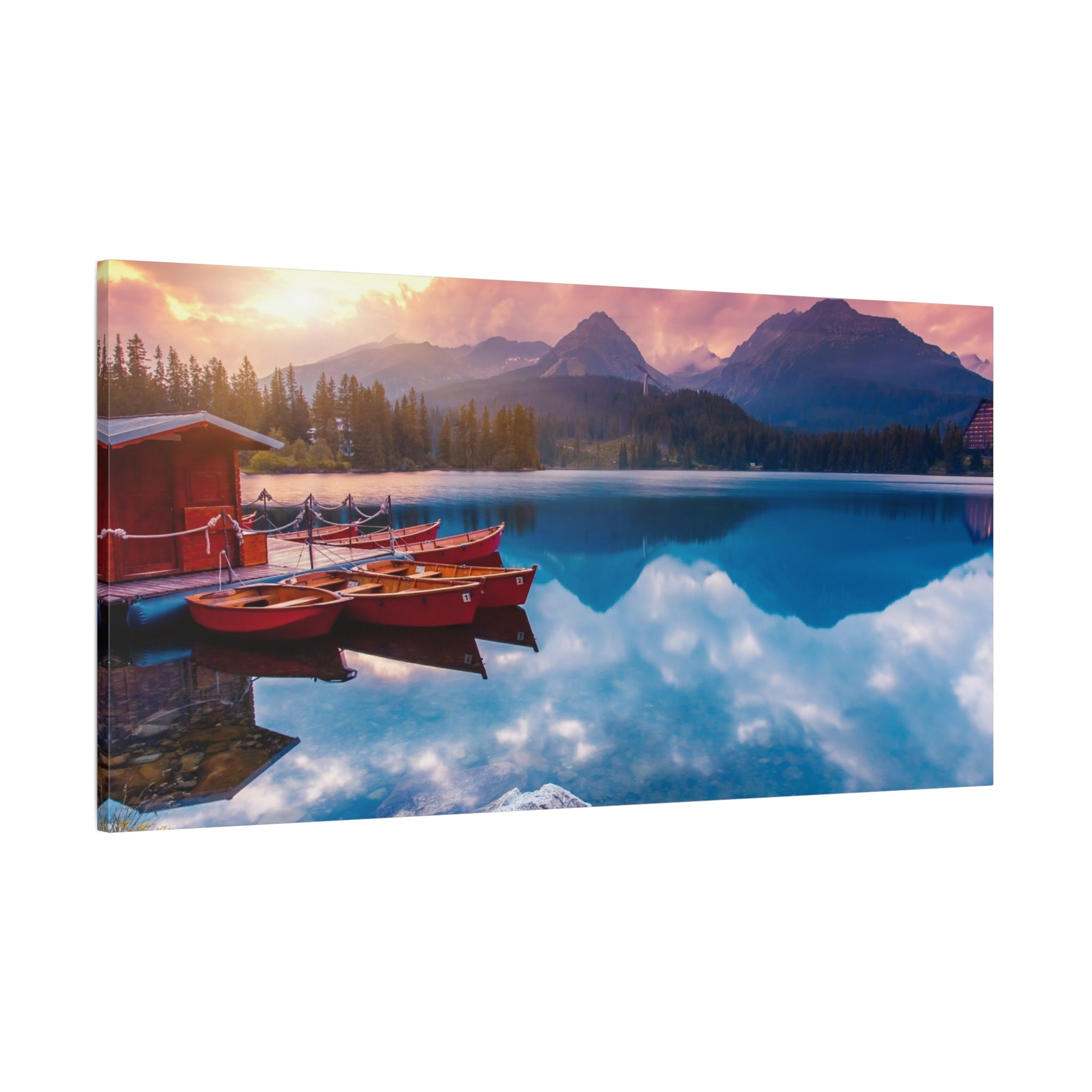 canvas-print-nature-sunrise-wall-art-lake-mountain-scenery-decor-stretched-matte-canvas-mountain-decor-home-decor-nature-wall